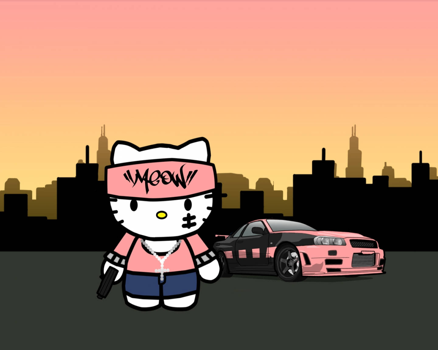 Gangsteri-Hello Kitty -estetiikka Taustakuvat