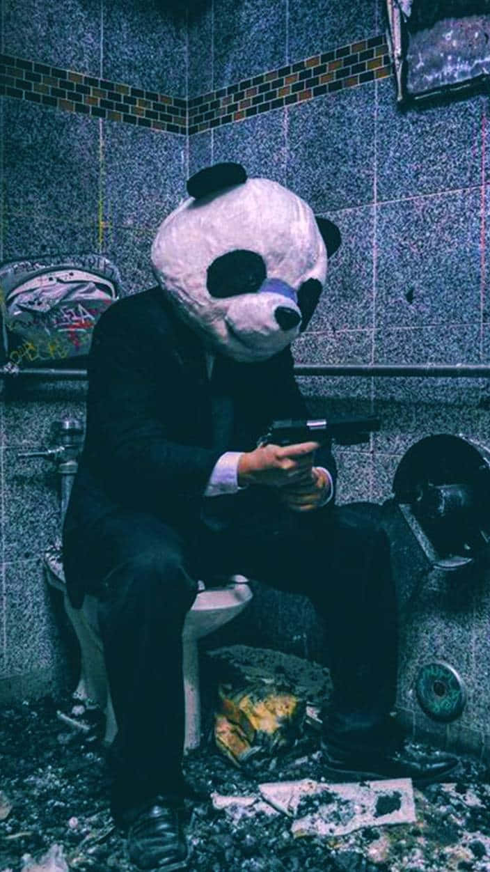 Gangsterit aseilla panda-asuissa Taustakuvat