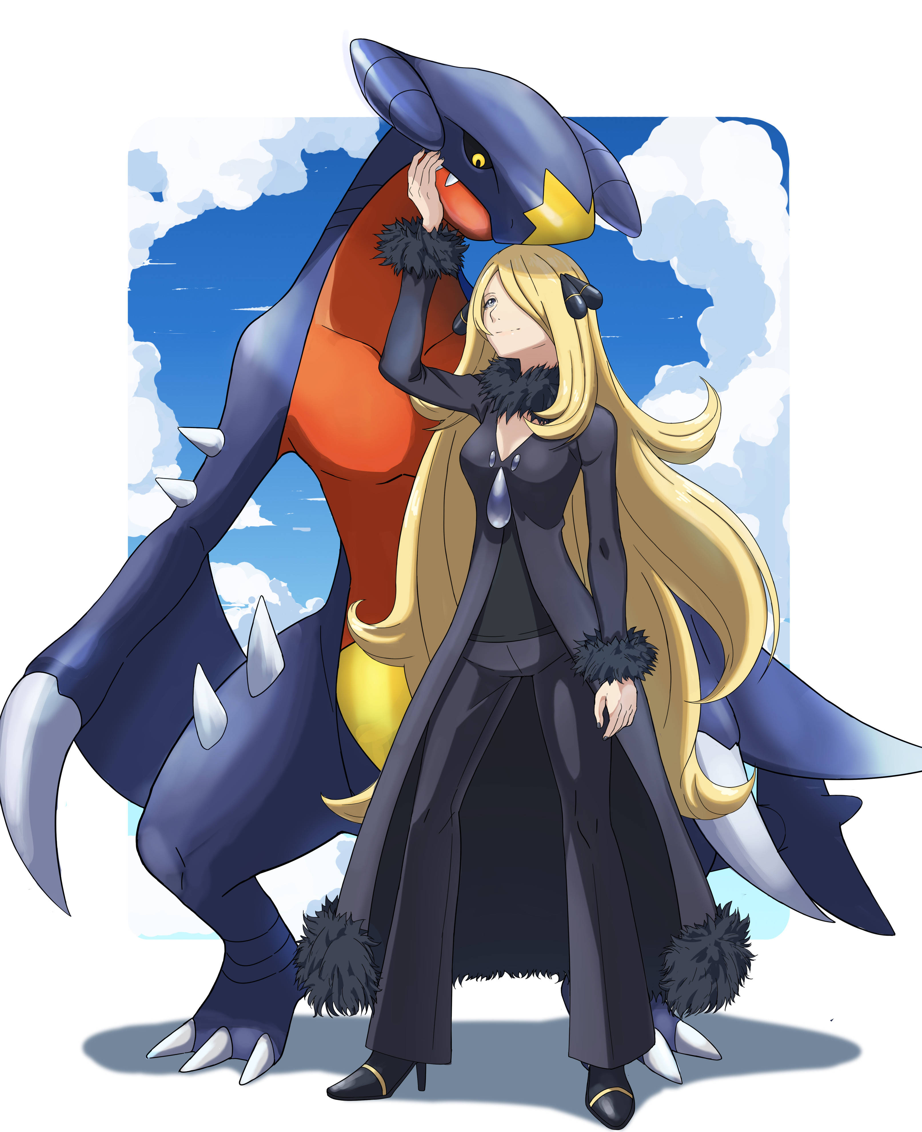 Garchomp ja Cynthia-fanitaide Taustakuvat
