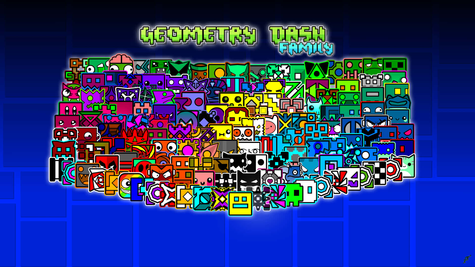 Geometry Dash -hahmot yhdessä Taustakuvat