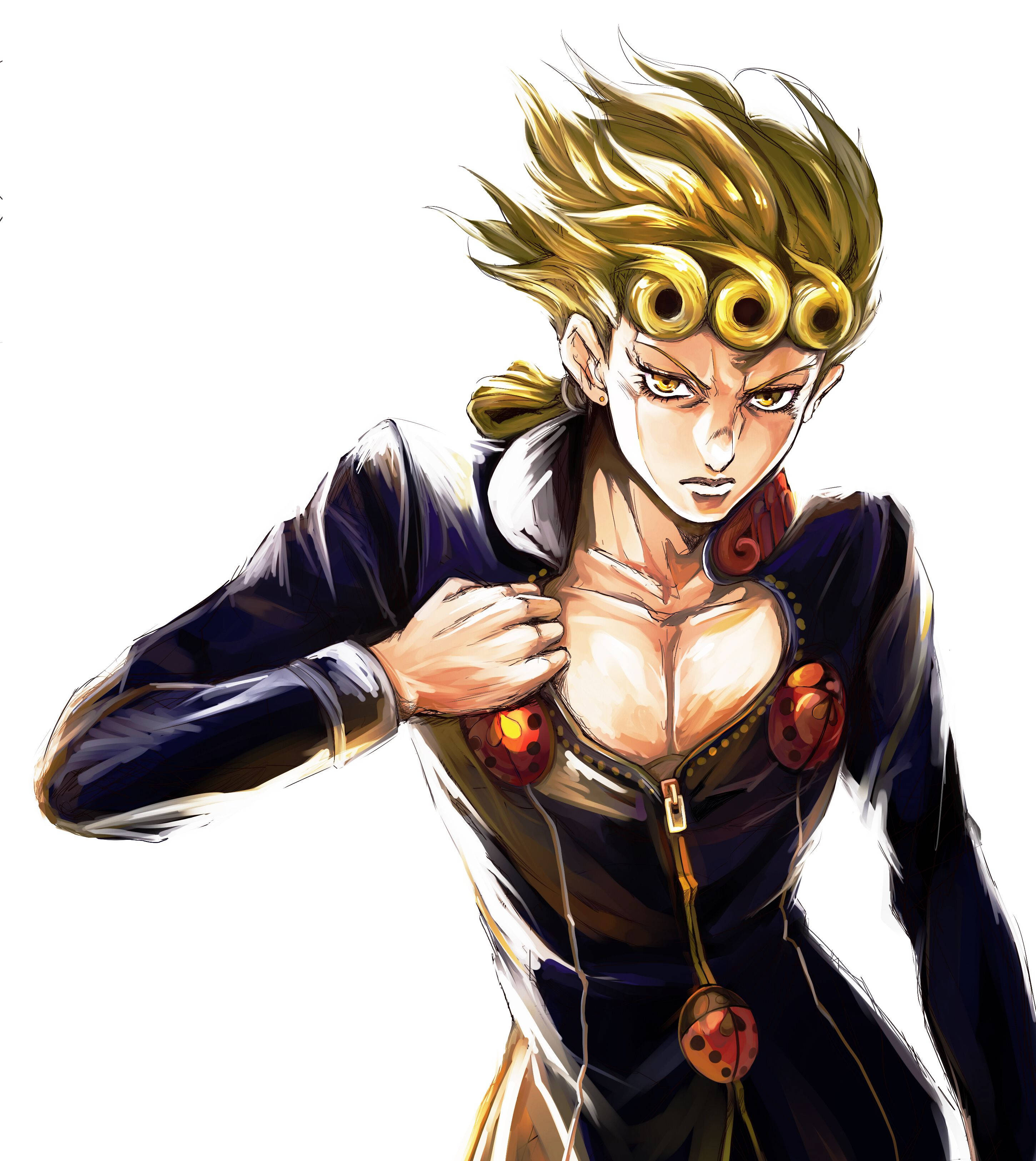 Giorno Giovanna, suositun manga- ja animesarjan JoJo's Bizarre Adventure päähenkilö. Taustakuvat
