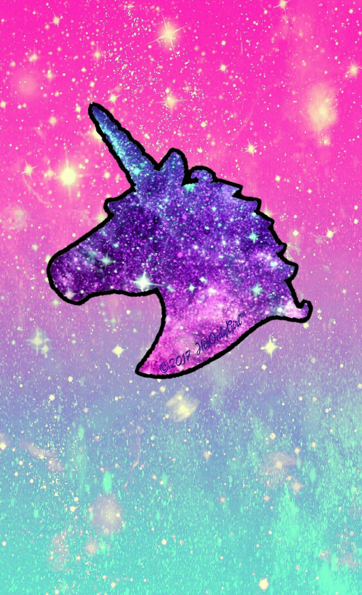 Glitteriä ja Yksisarvisia Purppura Taustakuvat