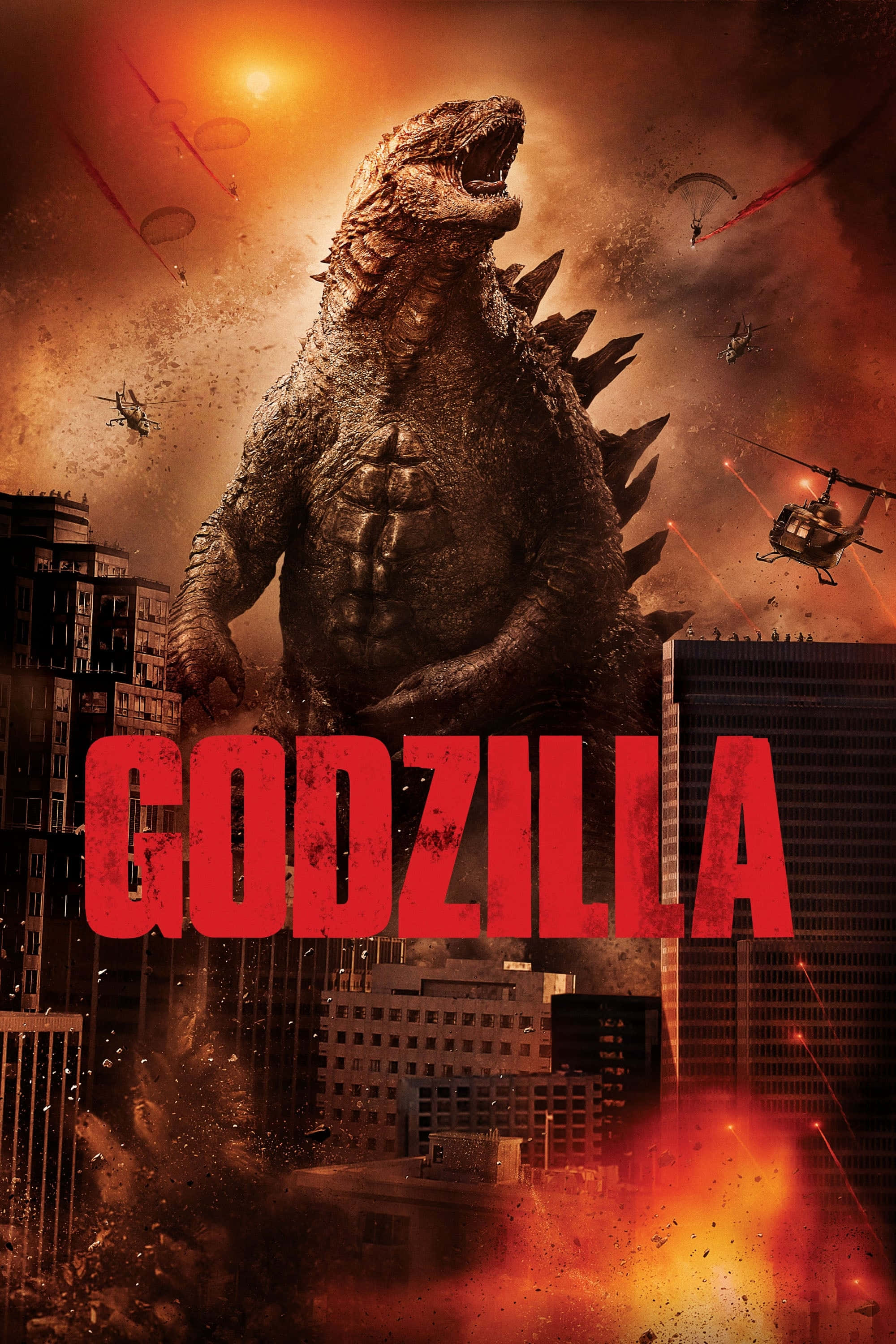Godzilla-elokuvajuliste kaupunkikuvassa Taustakuvat