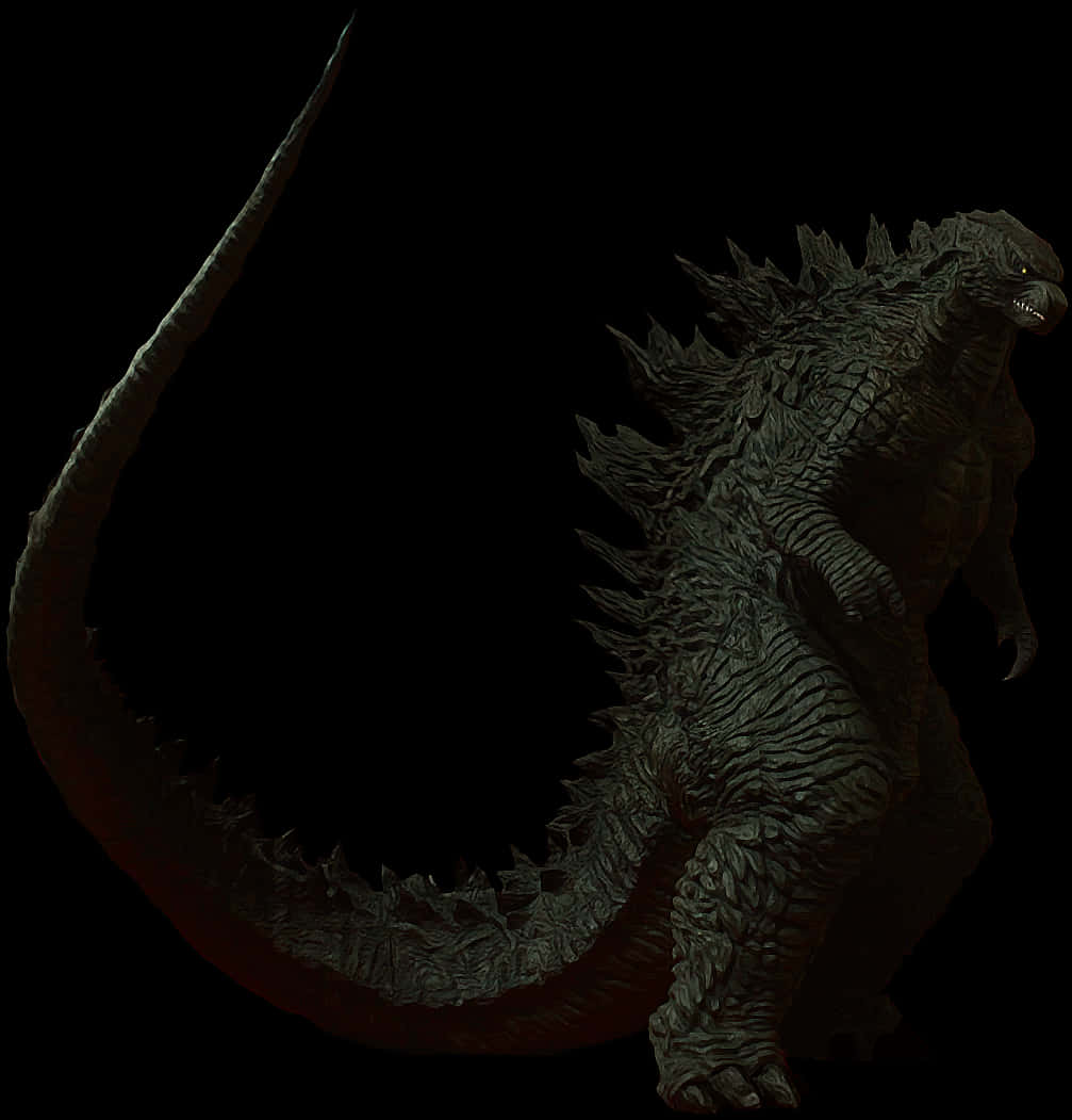 Godzilla-siluetti mustaa taustaa vasten Taustakuvat