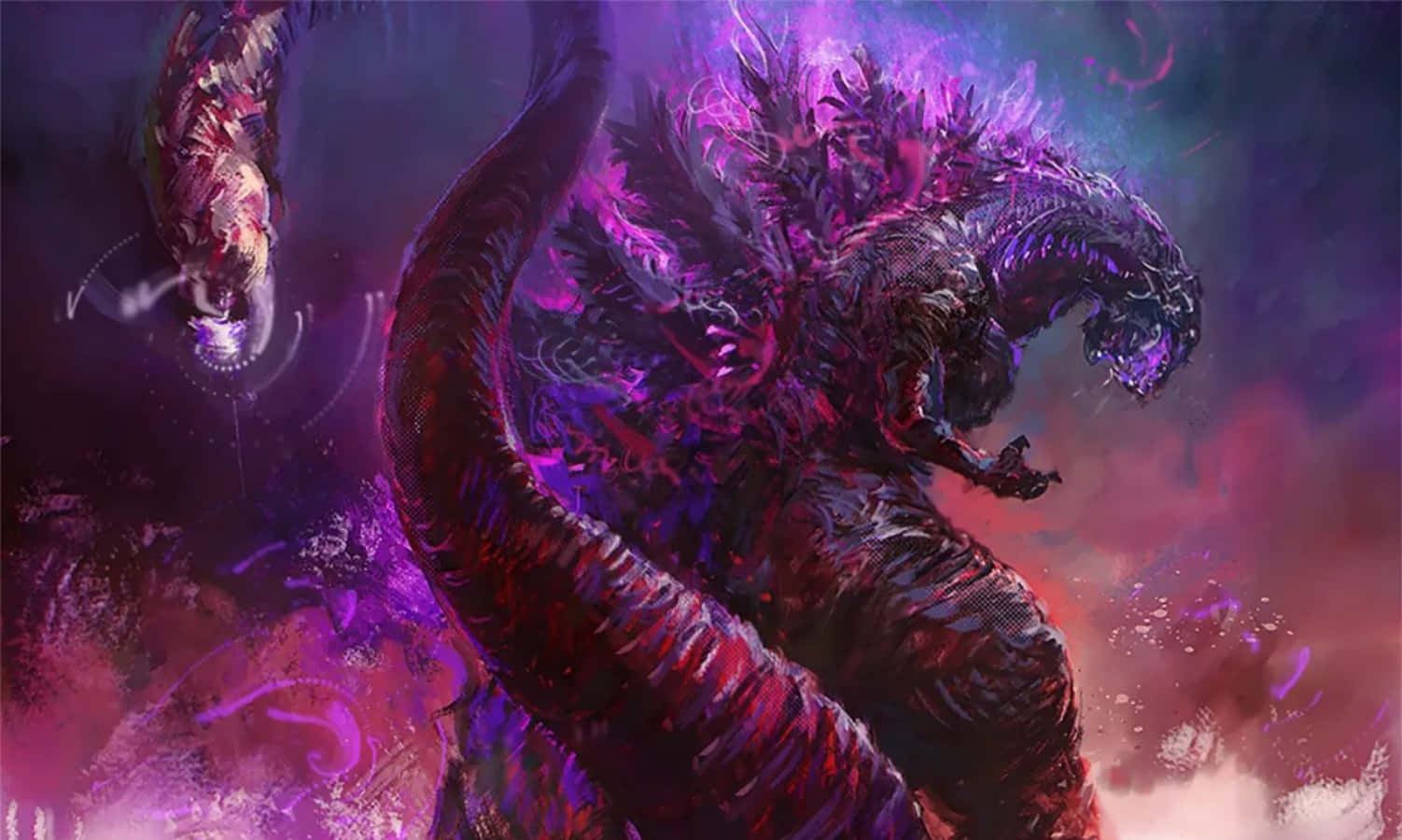 Godzilla violetti esteettiset valotehosteet kuva Taustakuvat