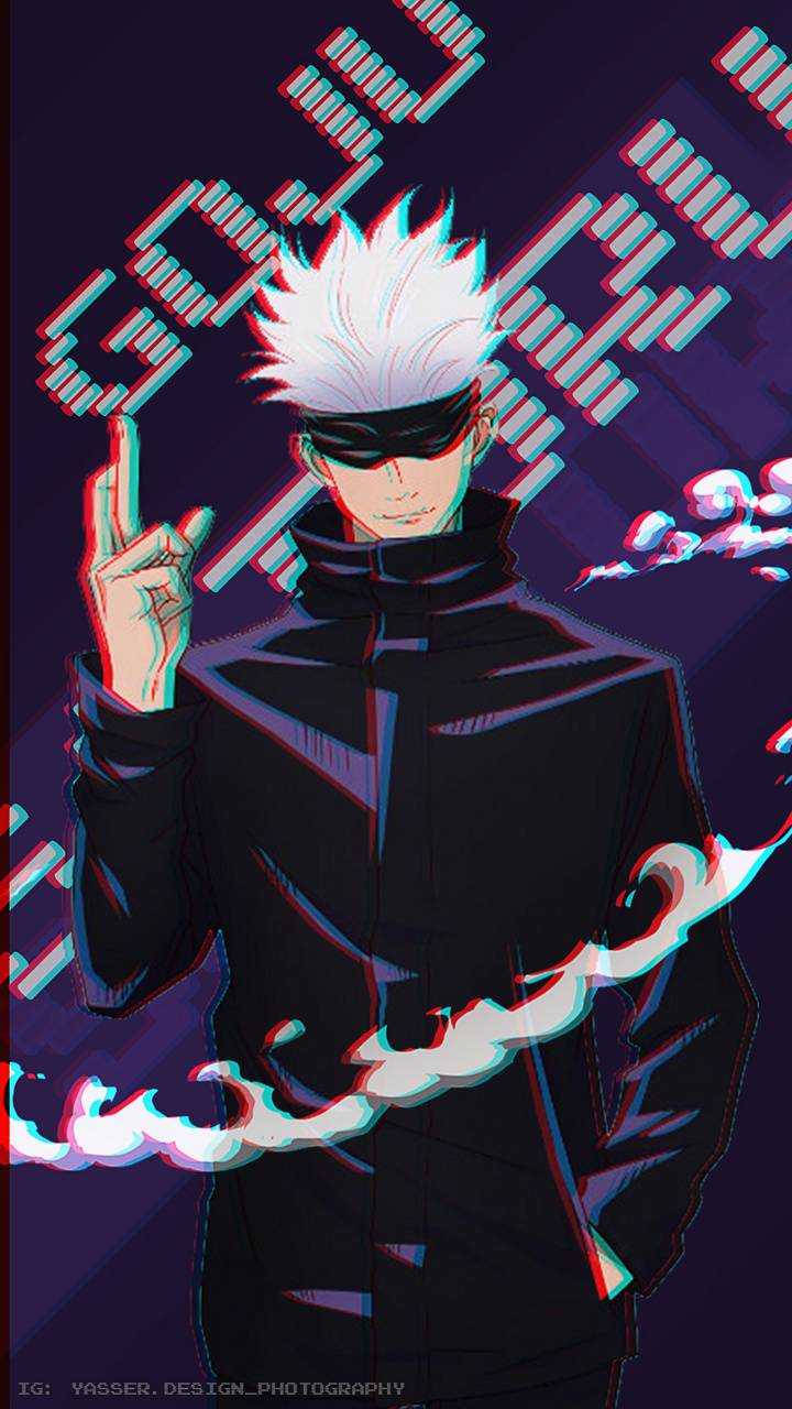 Gojo Satoru Infinite Void taustalla hänen nimensä kanssa Taustakuvat