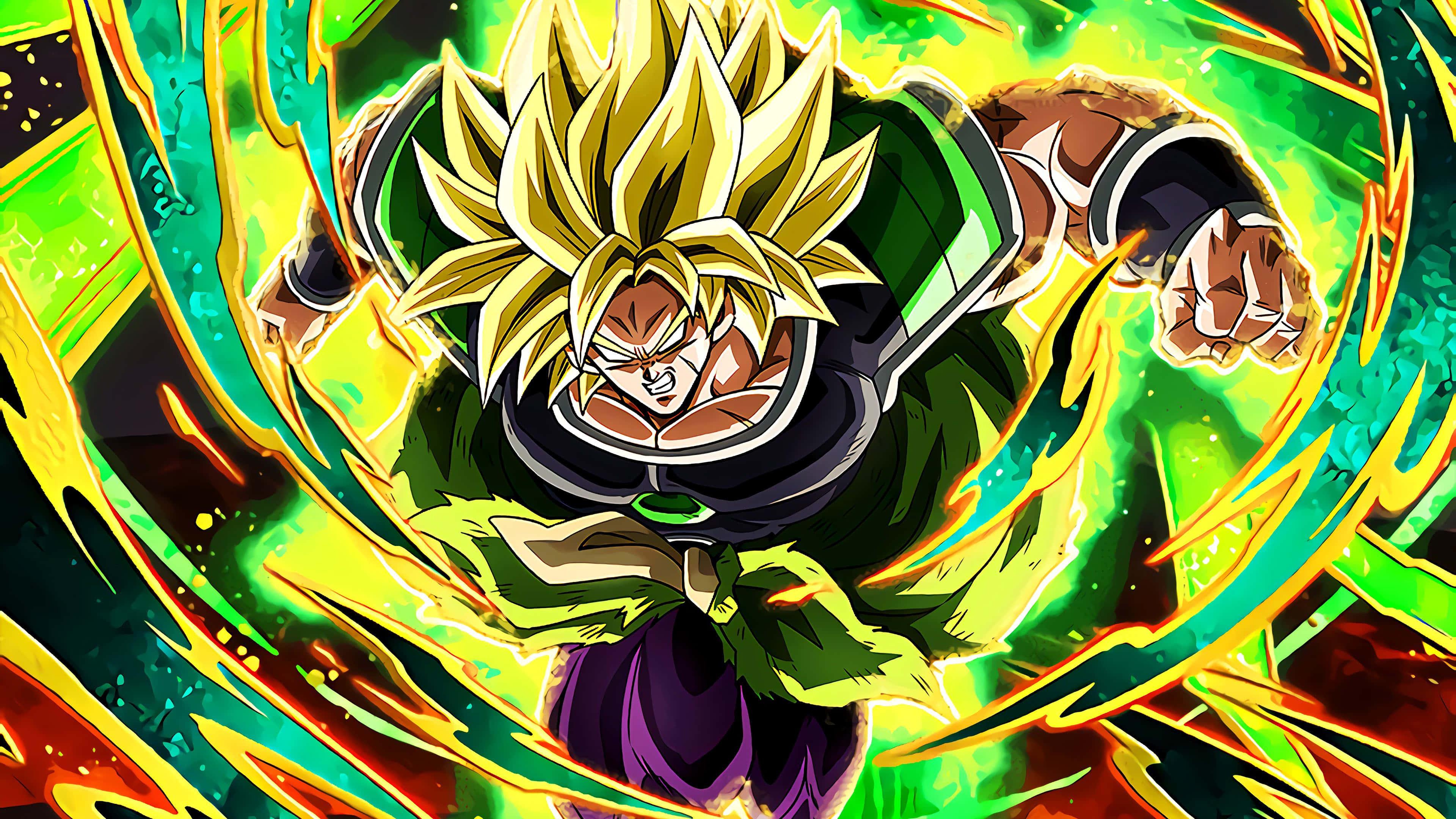 Goku ja Vegeta kohtaavat pelottavan soturin, Brolyn, elokuvassa Dragon Ball Super Broly. Taustakuvat