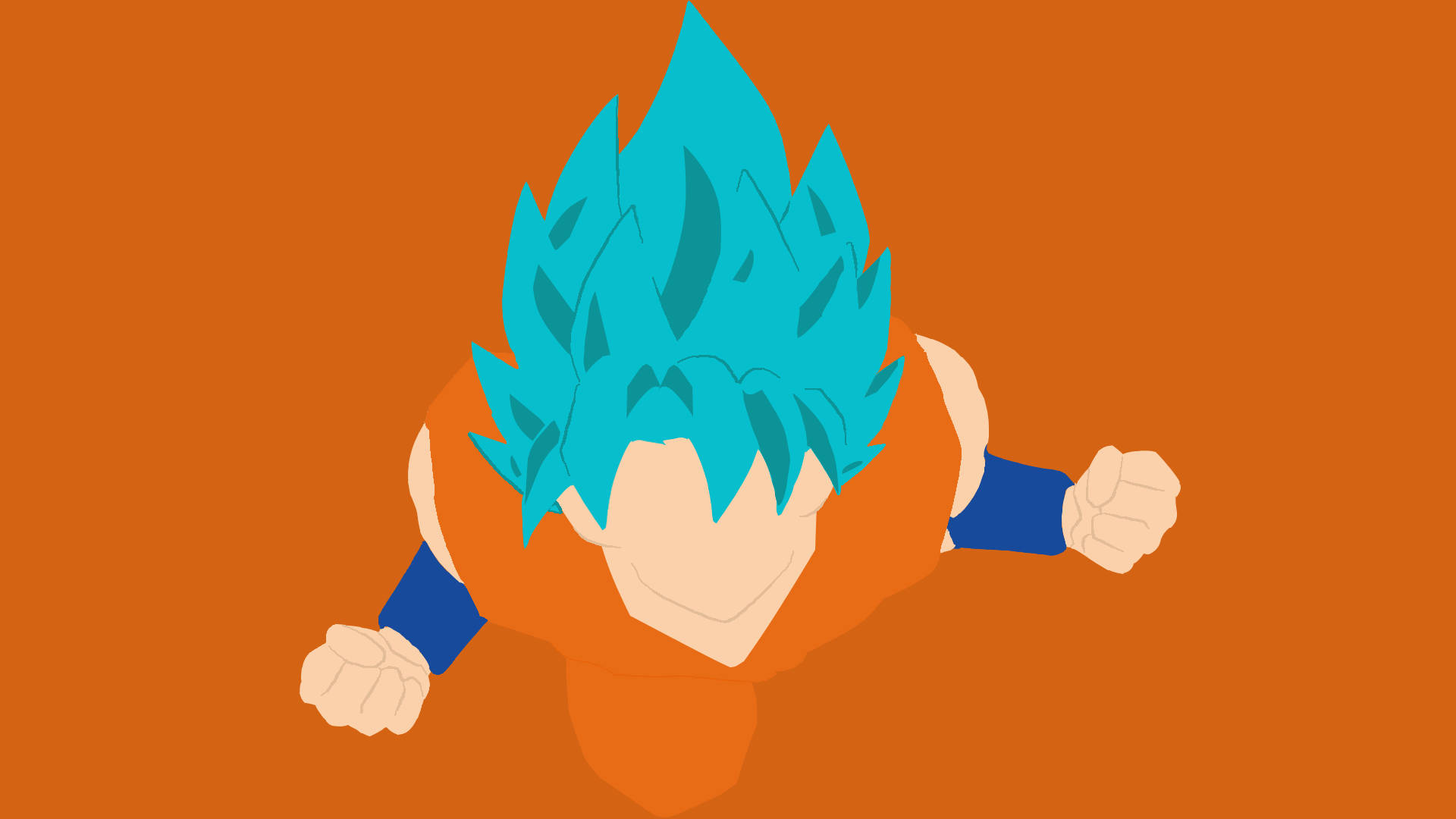 Goku-vektoritaustakuva oranssilla taustalla