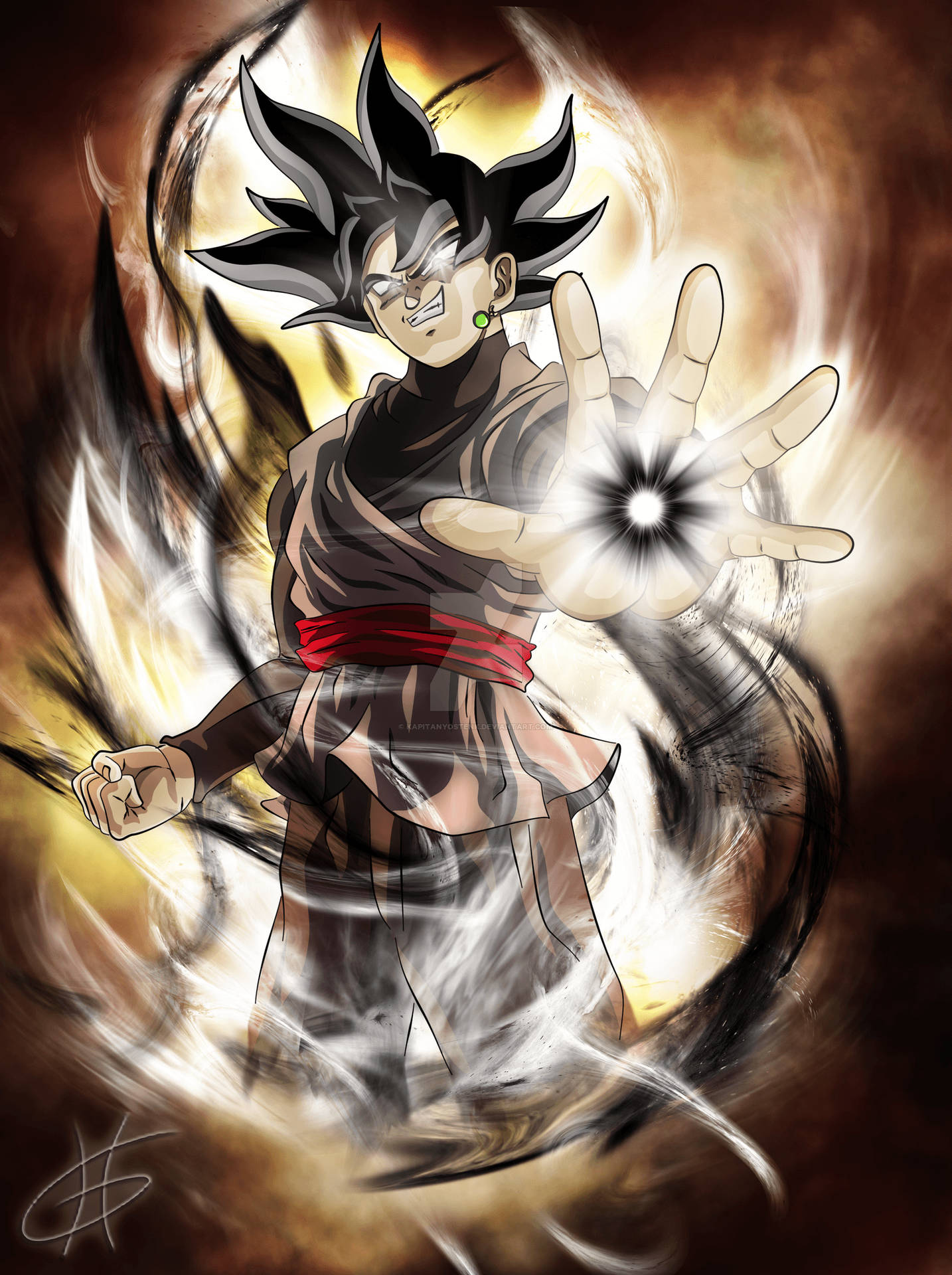 Taustakuva Gokusta mustassa Saiyan-muodossa