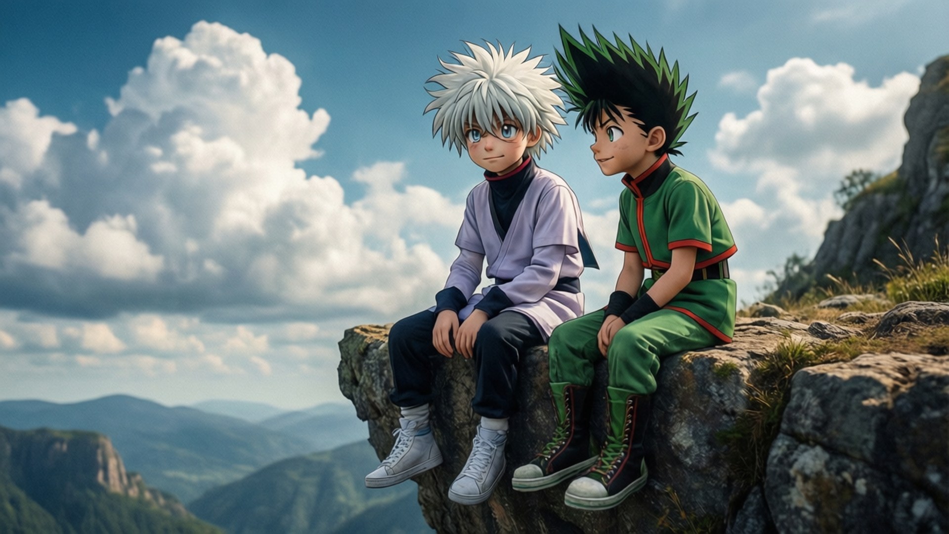 Gonin ja Killuan pilvien katselu Taustakuvat