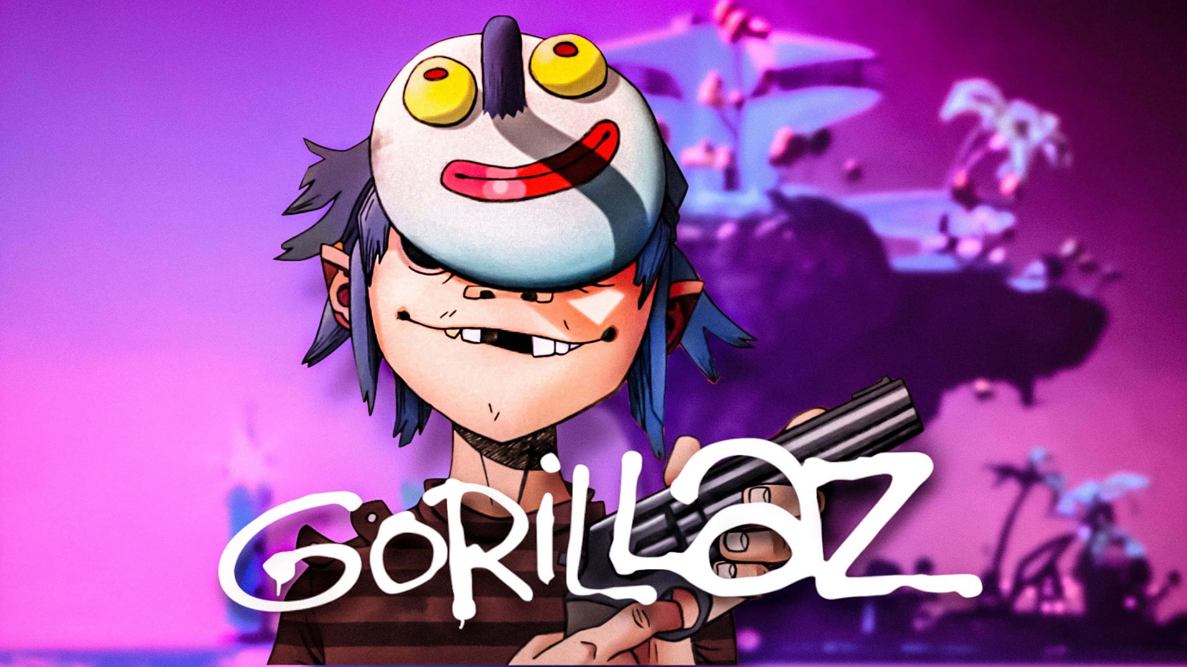 Gorillaz 4K 2D Purppura Estetiikka Taustakuvat