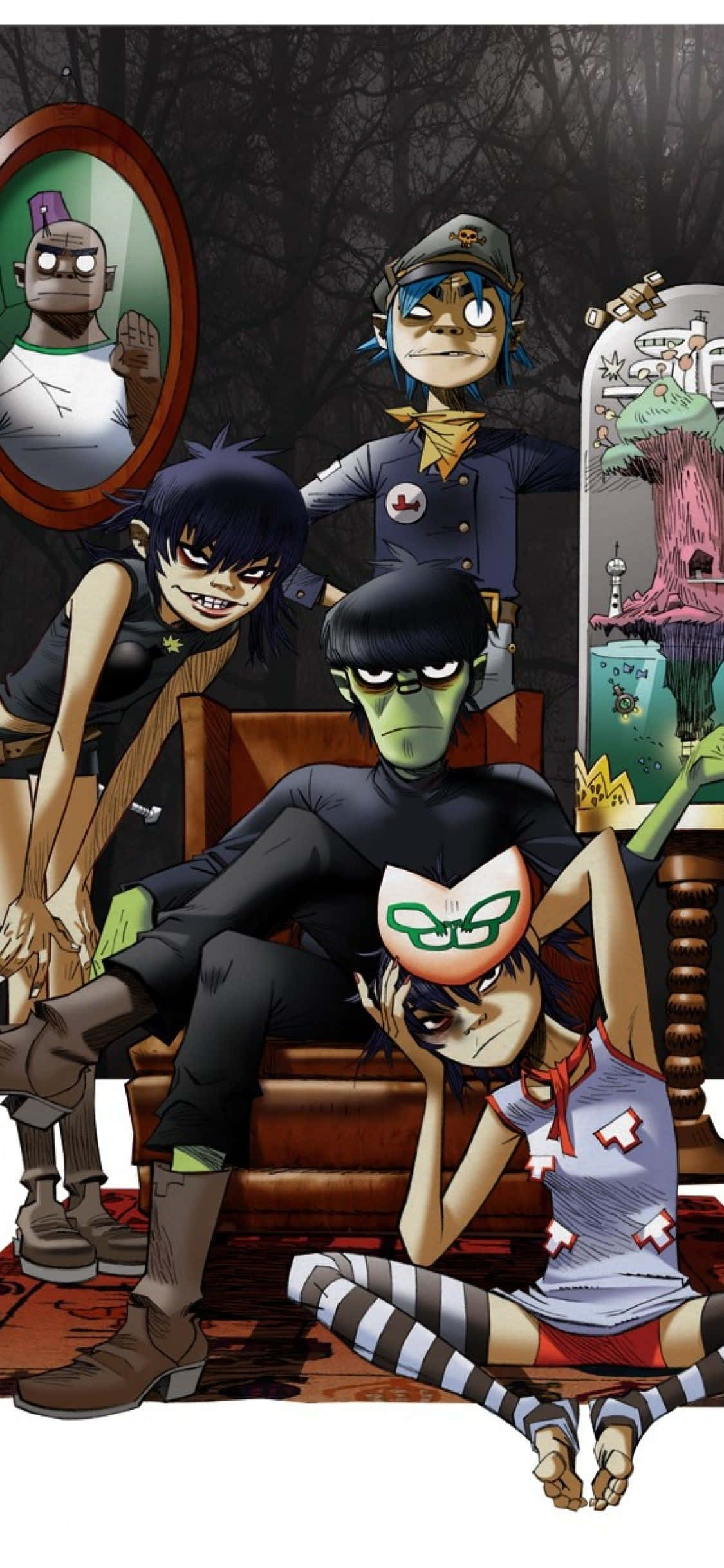 Gorillaz iPhone Fanitaide Murdoc Keskellä Taustakuvat