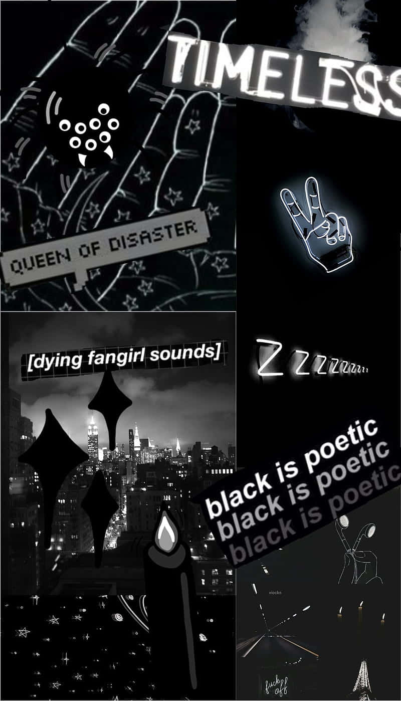 Goth-kollaasi musta esteettinen tausta Taustakuvat