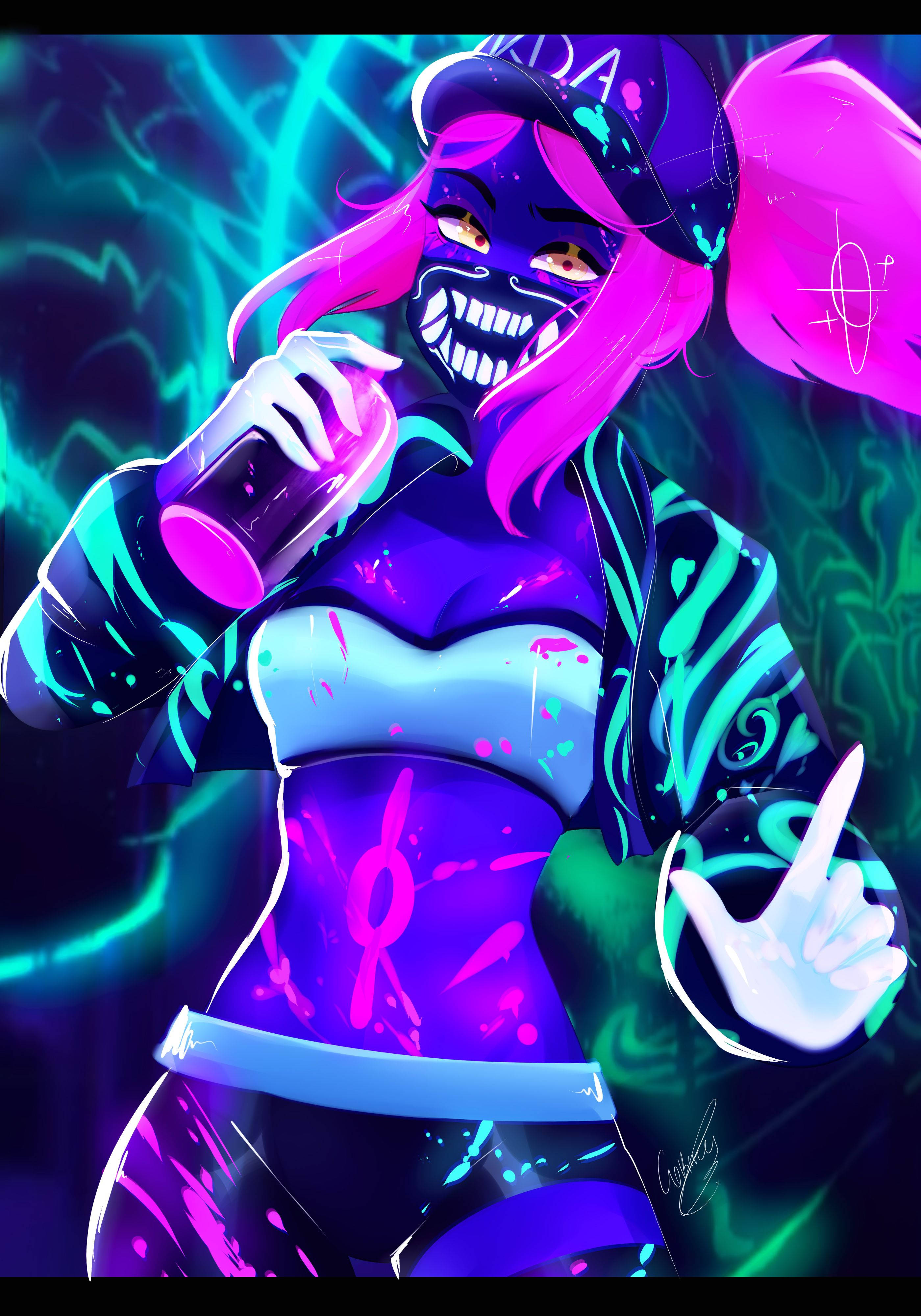 Graafinen taide LoL KDA Akali Taustakuvat