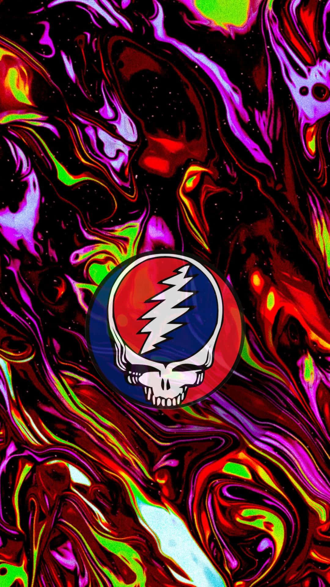 Grateful Dead iPhone - Joustava Hehkuva Iho Ja Kallo-Logo Taustakuvat