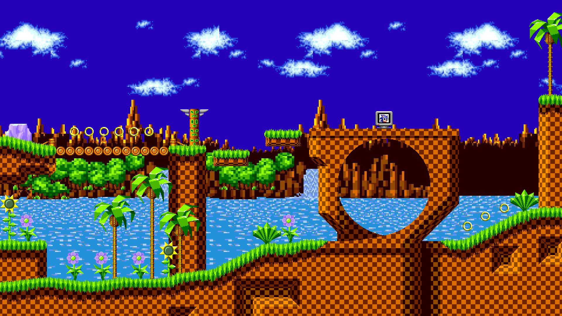 Green Hill Zone silmukkaesteellä Taustakuvat