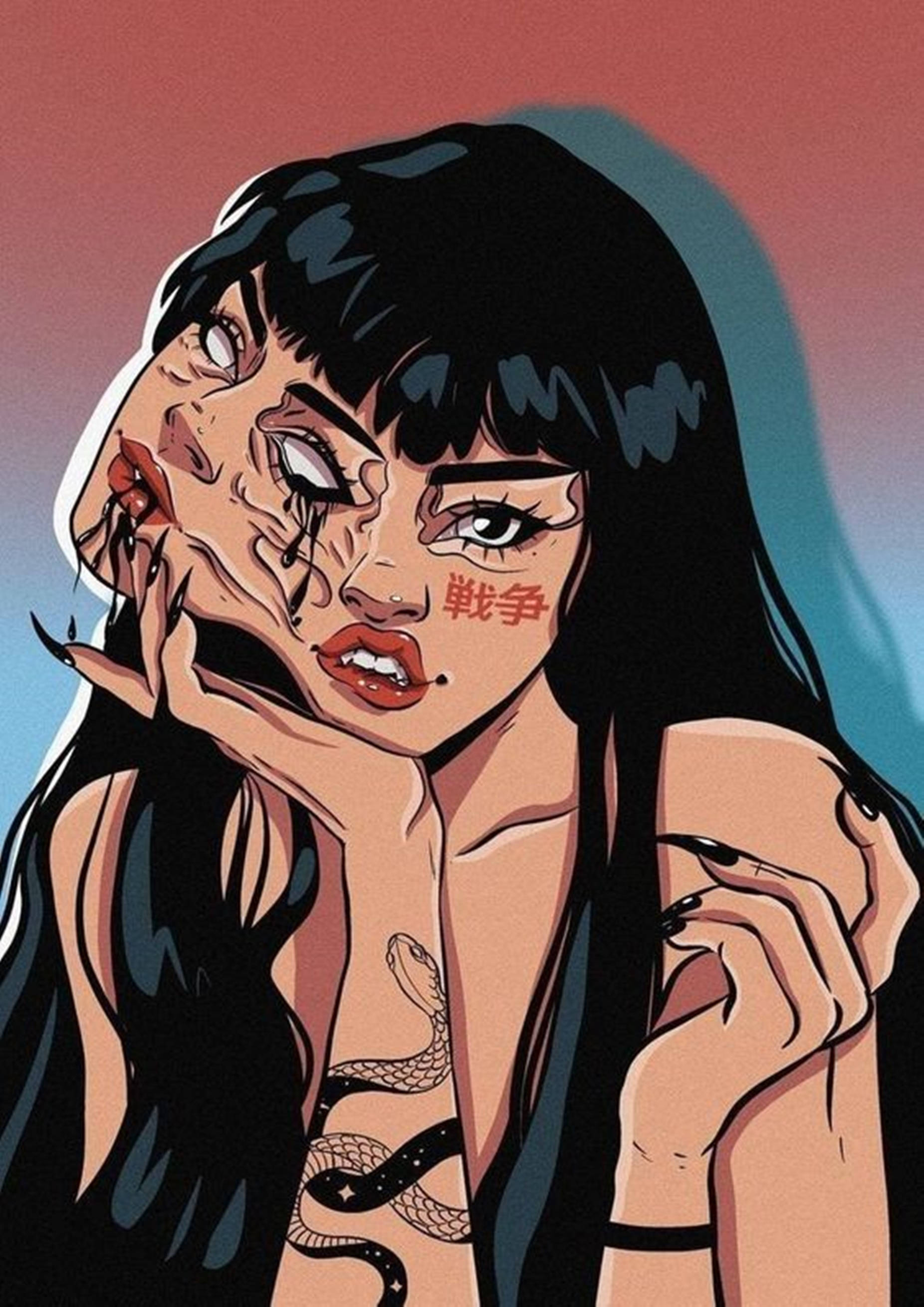 Grunge-estetiikka ainutlaatuinen cool profiilikuva digitaalinen taide Taustakuvat