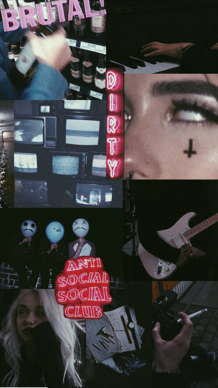 Grungy E-Girl Estetiikkakollaasi Taustakuvat