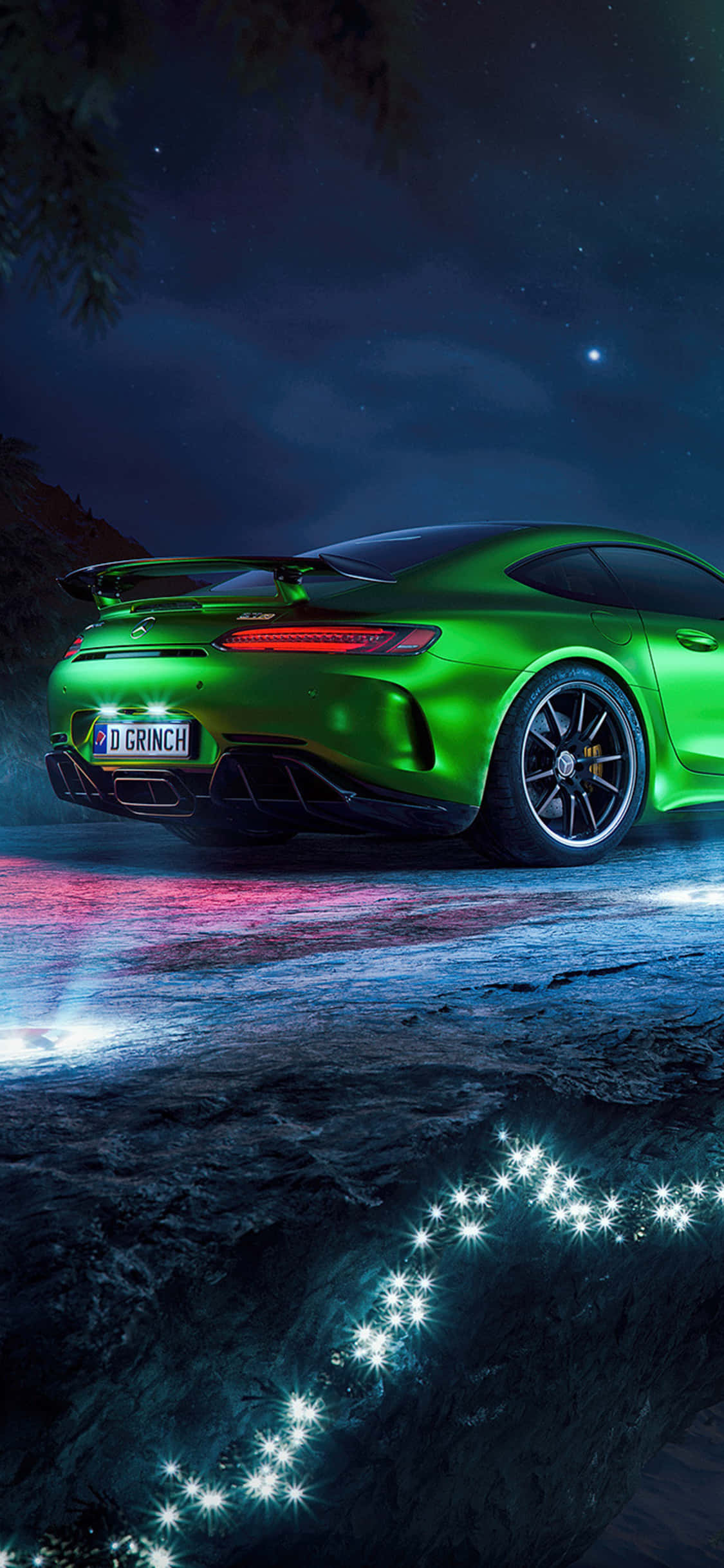 GT R -vihreä iPhone Xs Mercedes Amg -taustakuva Taustakuvat