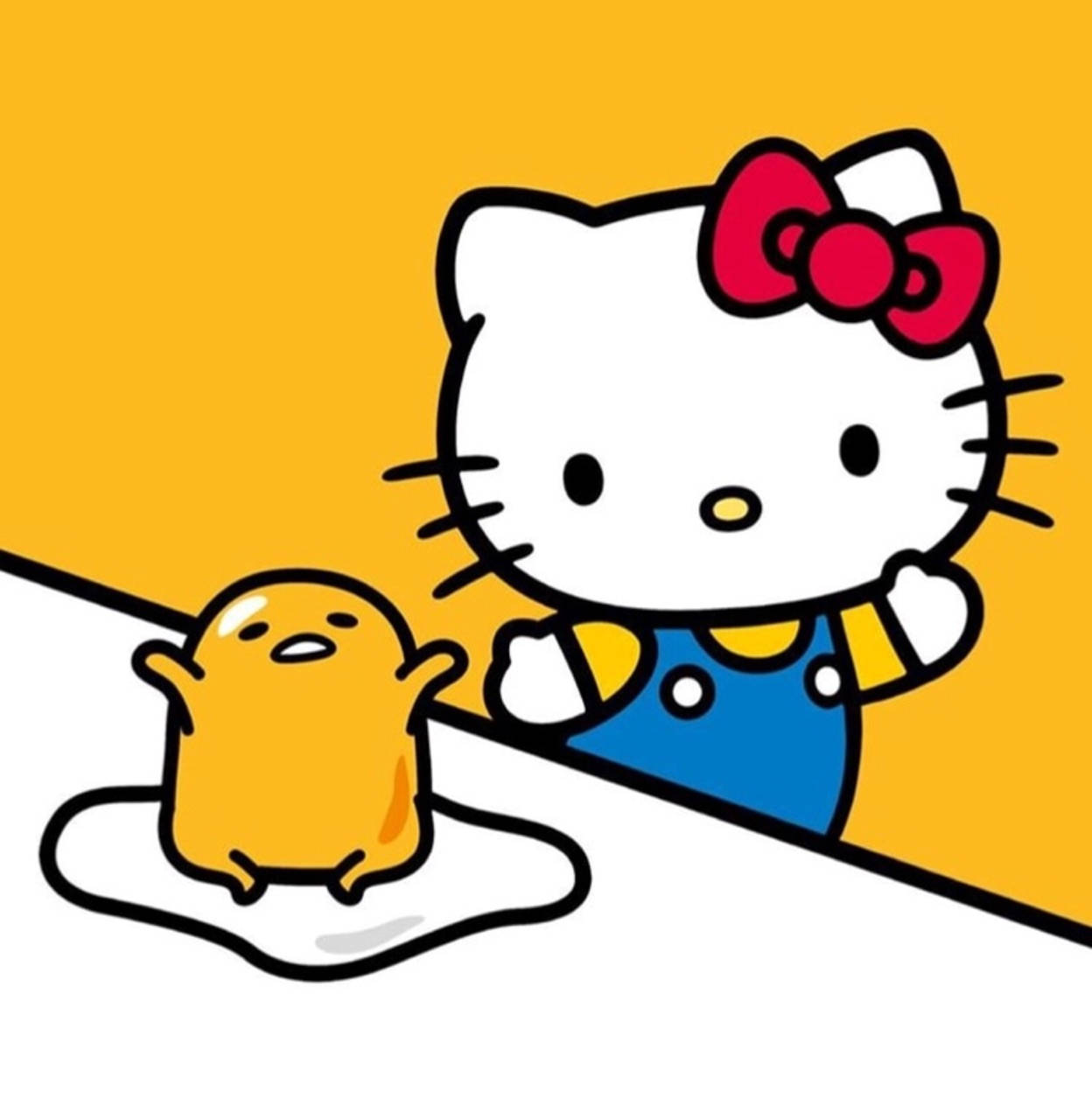 Gudetama ja Hello Kitty PFP Taustakuvat