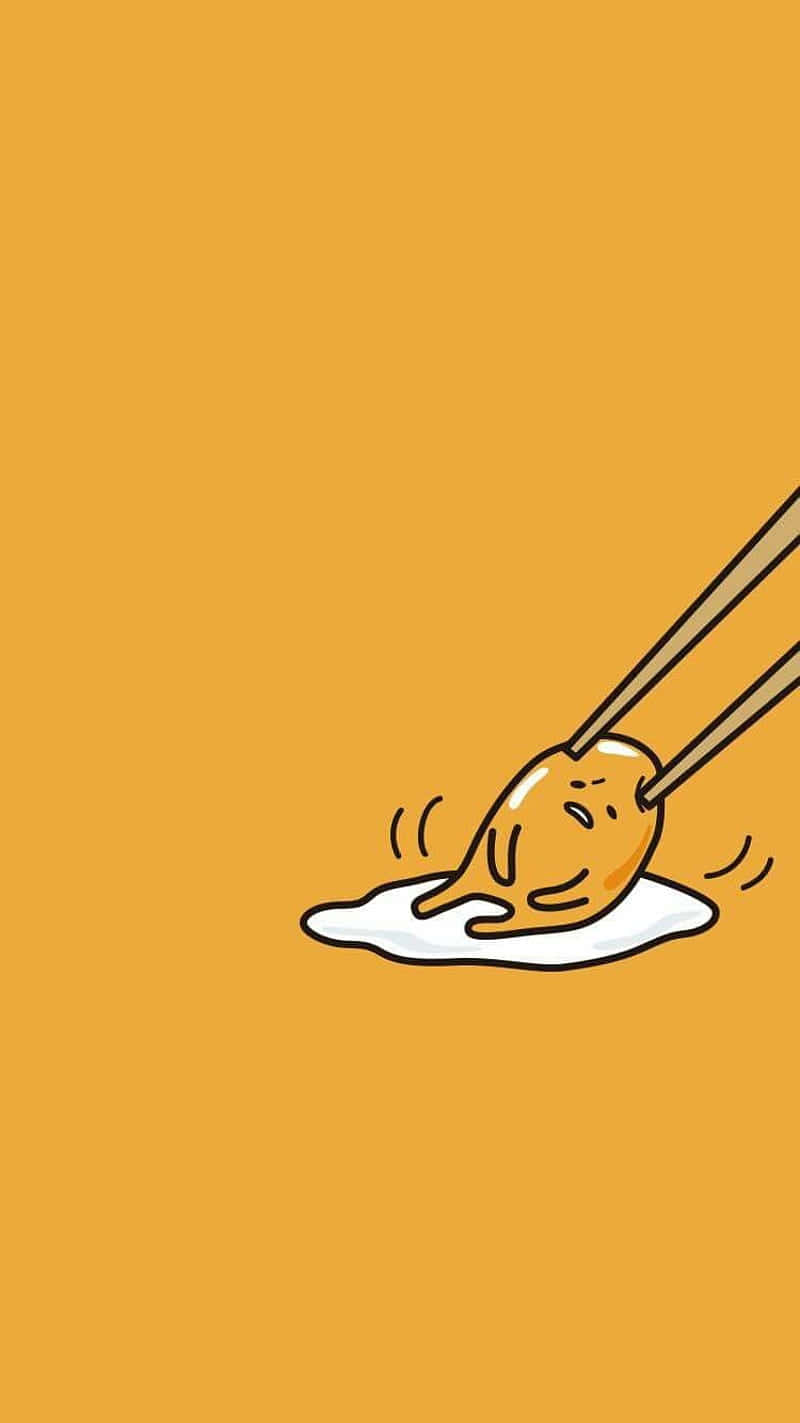 Gudetama-puhelin syömäpuikoilla vedettynä Taustakuvat