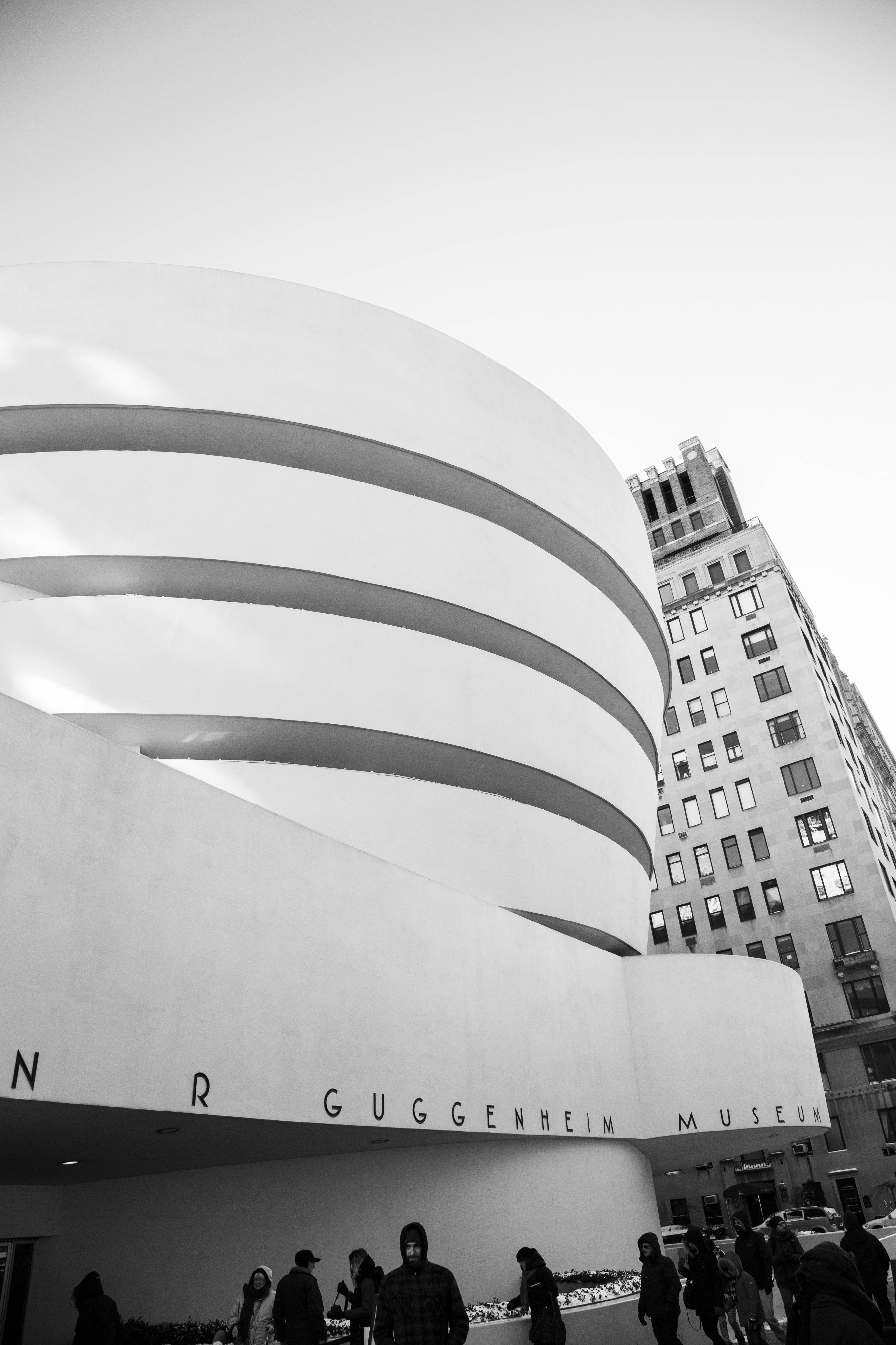Guggenheim-museo New York mustavalkoinen Taustakuvat
