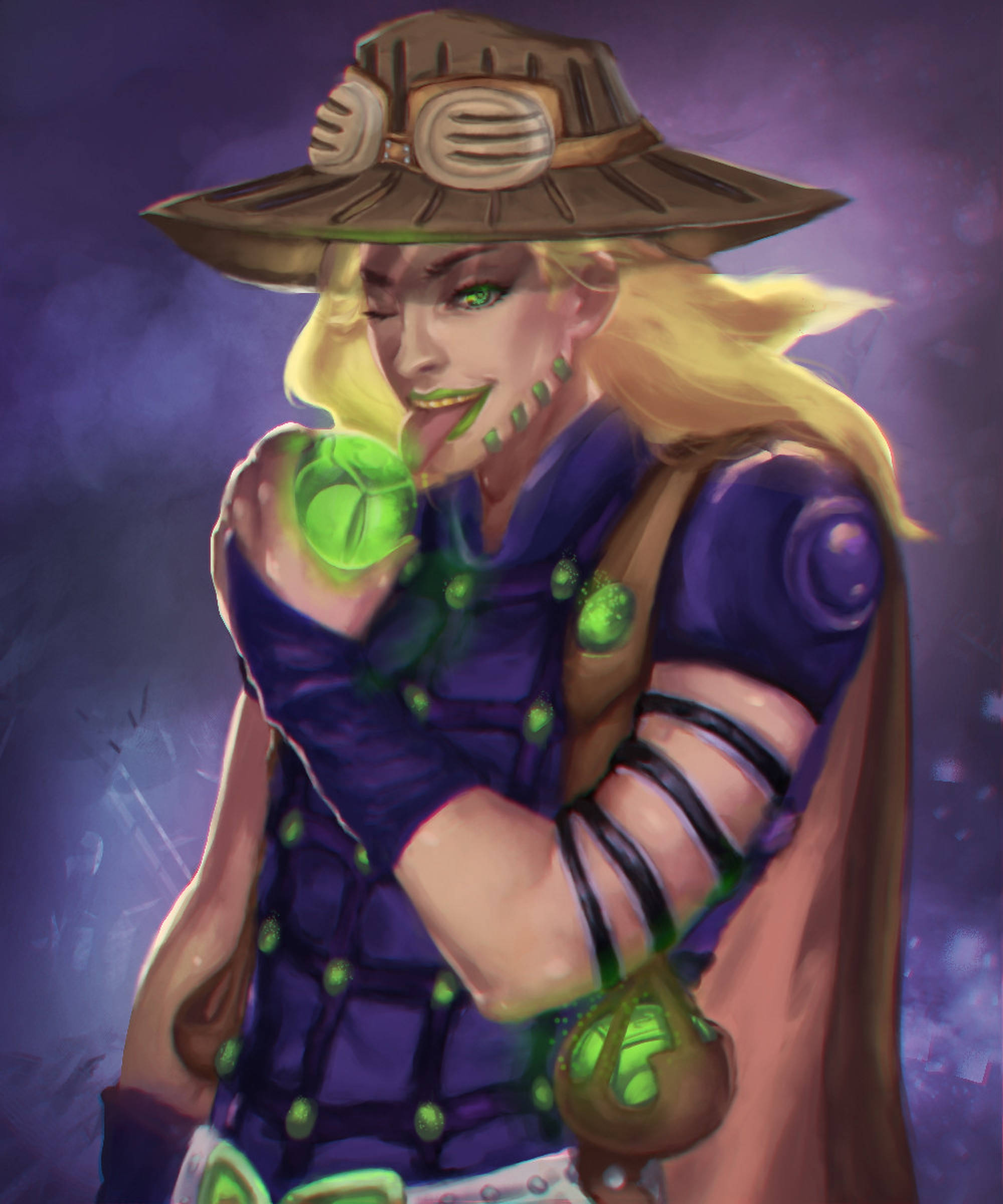 Gyro Zeppeli ojentaa kieltä Taustakuvat
