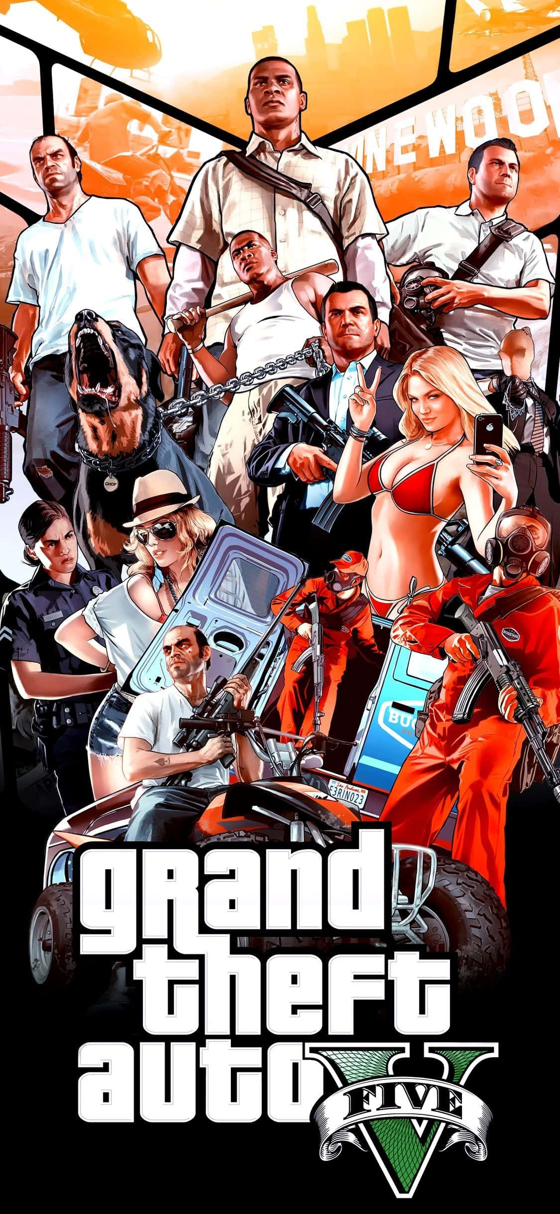 Hahmo iPhone X Grand Theft Auto V -taustalla Taustakuvat