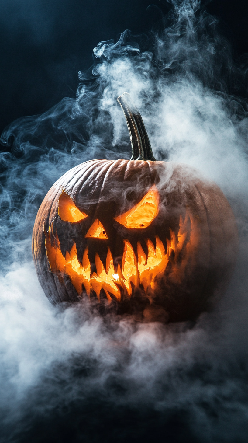 halloween tuotetausta kurpitsa 3D syksy lavaste savu lava Taustakuvat