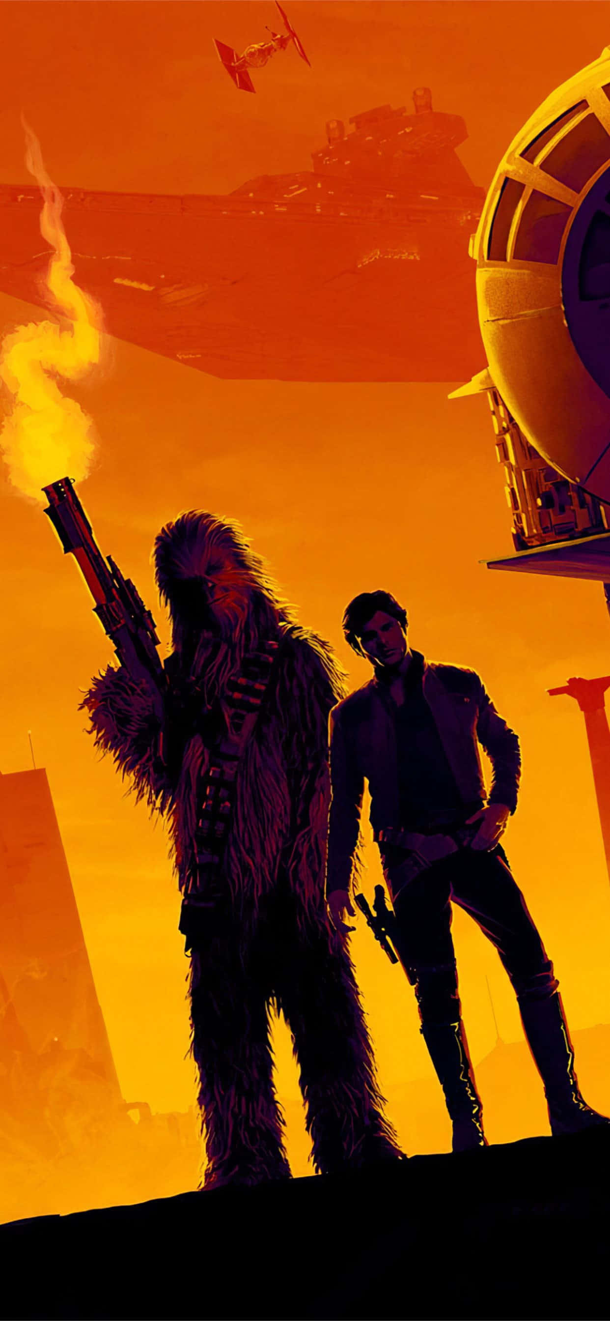 Han Solo ja Chewbacca elokuvassa Solo: A Star Wars Story Taustakuvat