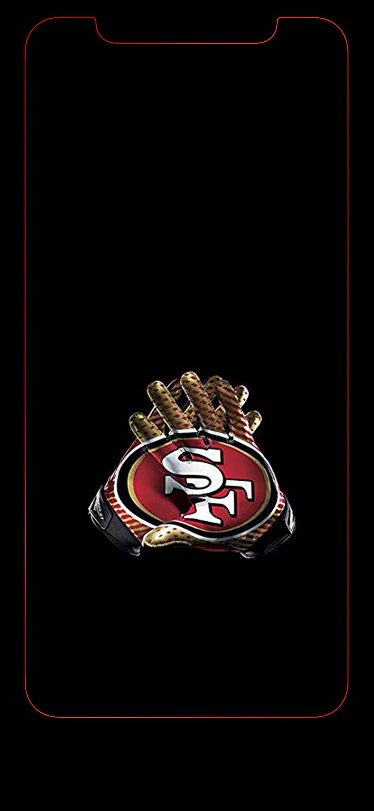 Hanskat 49ers SF -logo mustalla Taustakuvat