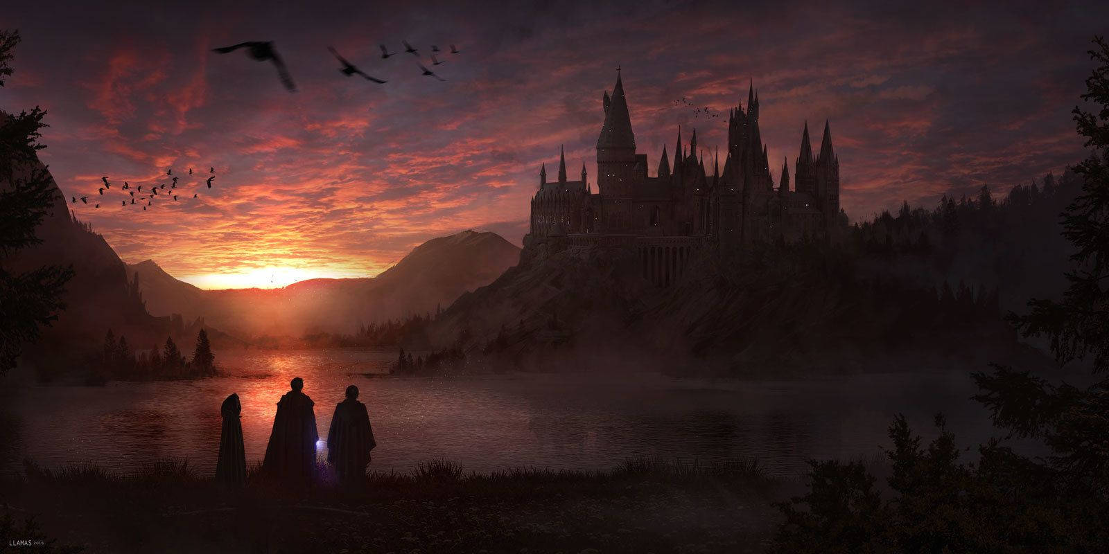 Harry Potter Estetiikka Kultainen Trio Taustakuvat