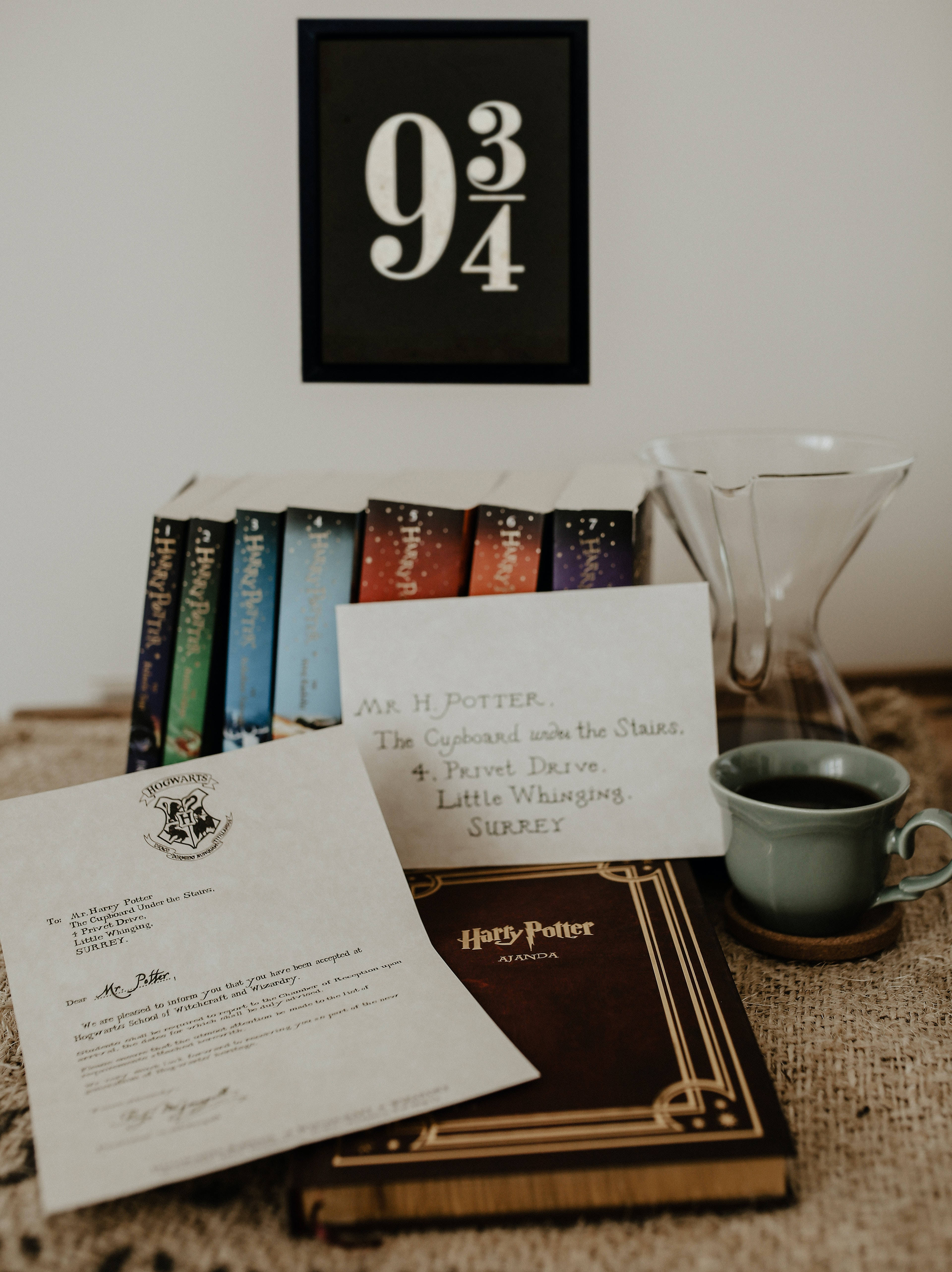 Harry Potter -esteettinen kirja ja kirje Taustakuvat