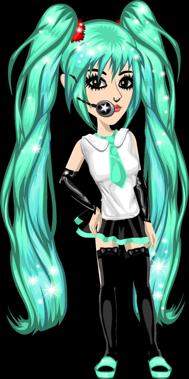 Hatsune Miku Kimaltava Kuvitus Taustakuvat