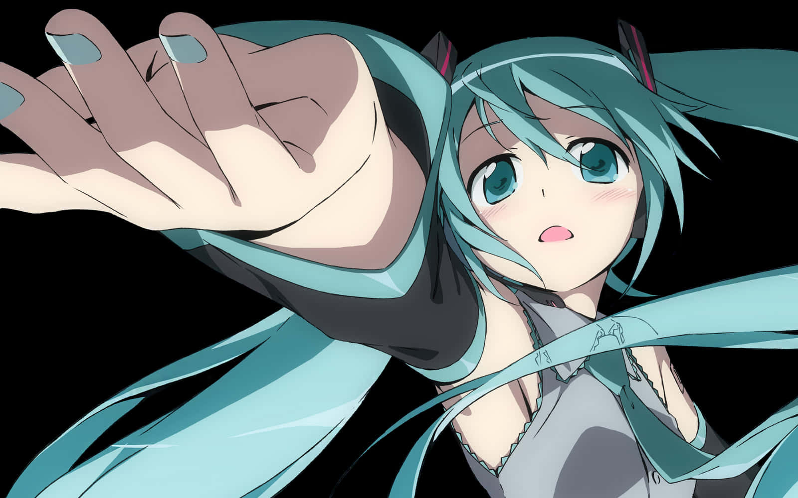 Hatsune Miku ojentaa kätensä Taustakuvat