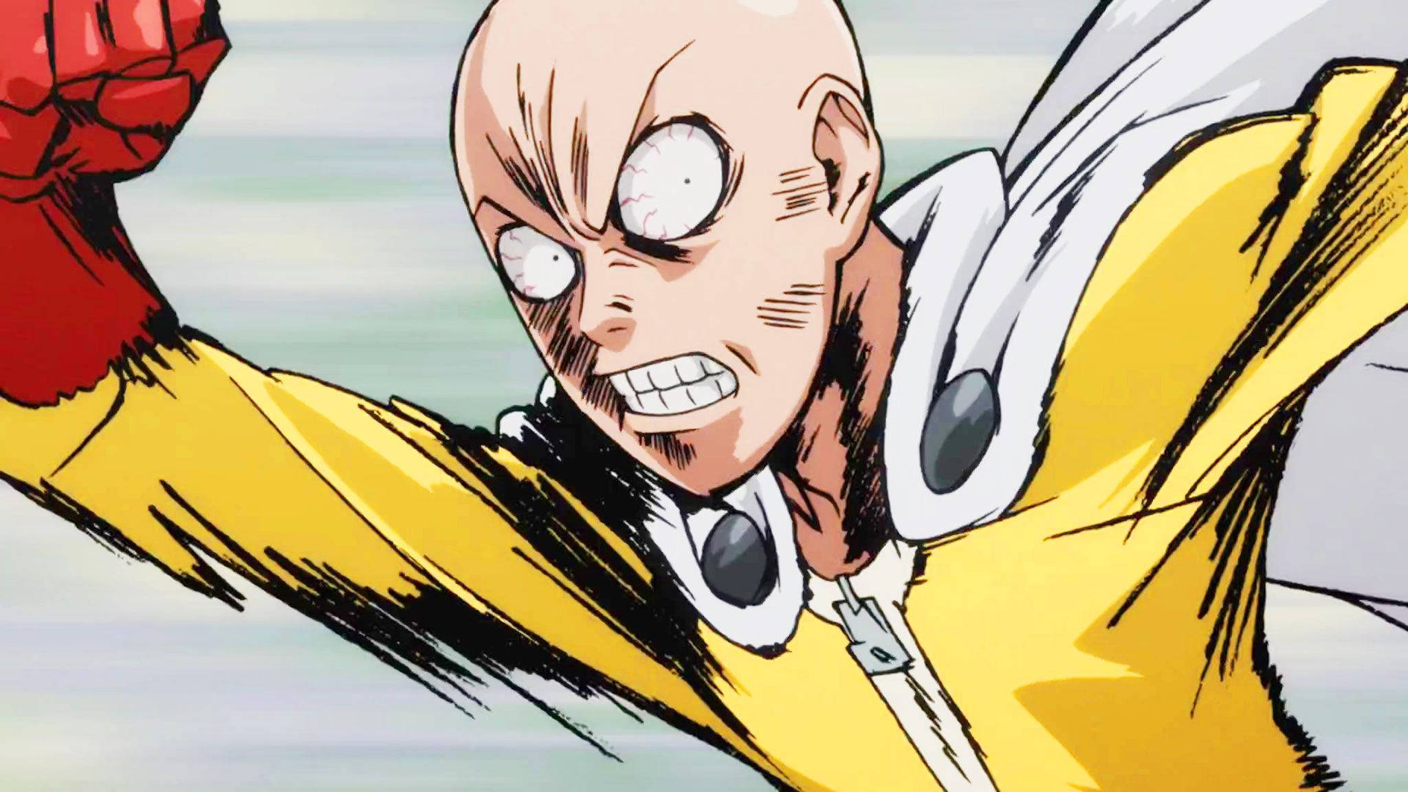 Hauska anime Saitama juoksemassa nopeasti Taustakuvat