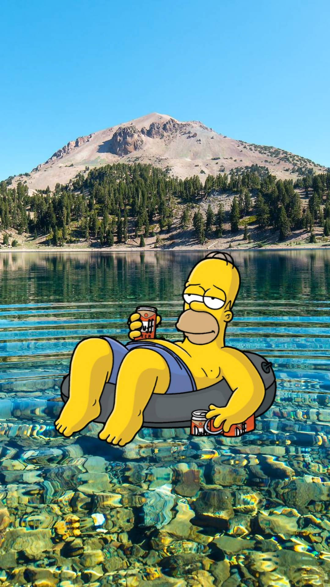 Hauska Homer kauniilla järvellä Taustakuvat