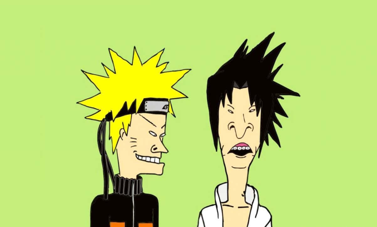 Hauska Naruto ja Sasuke Beavis ja Butthead -tyylinen taide Taustakuvat