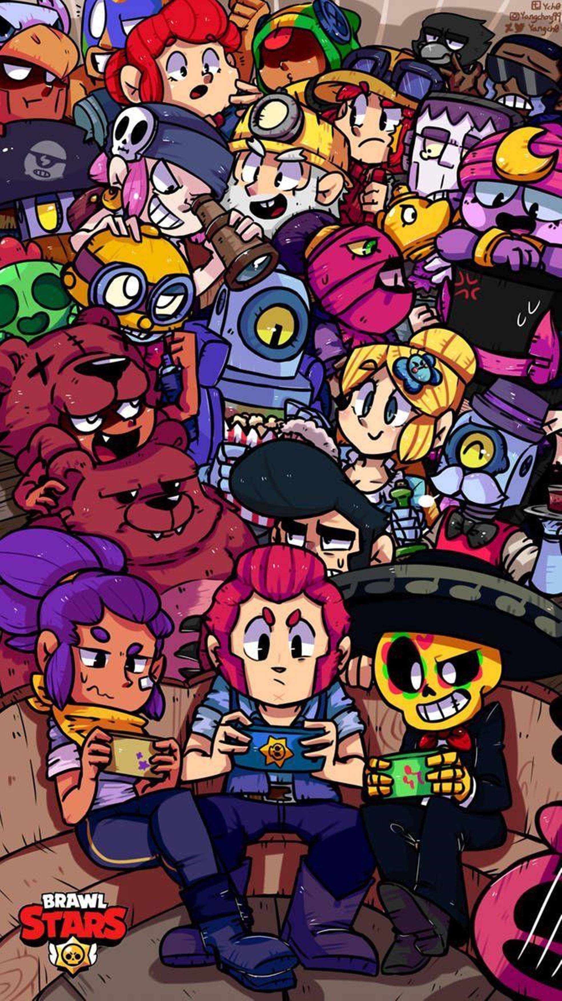 Hauskat hahmot MOBA-peli Brawl Stars 4K Taustakuvat