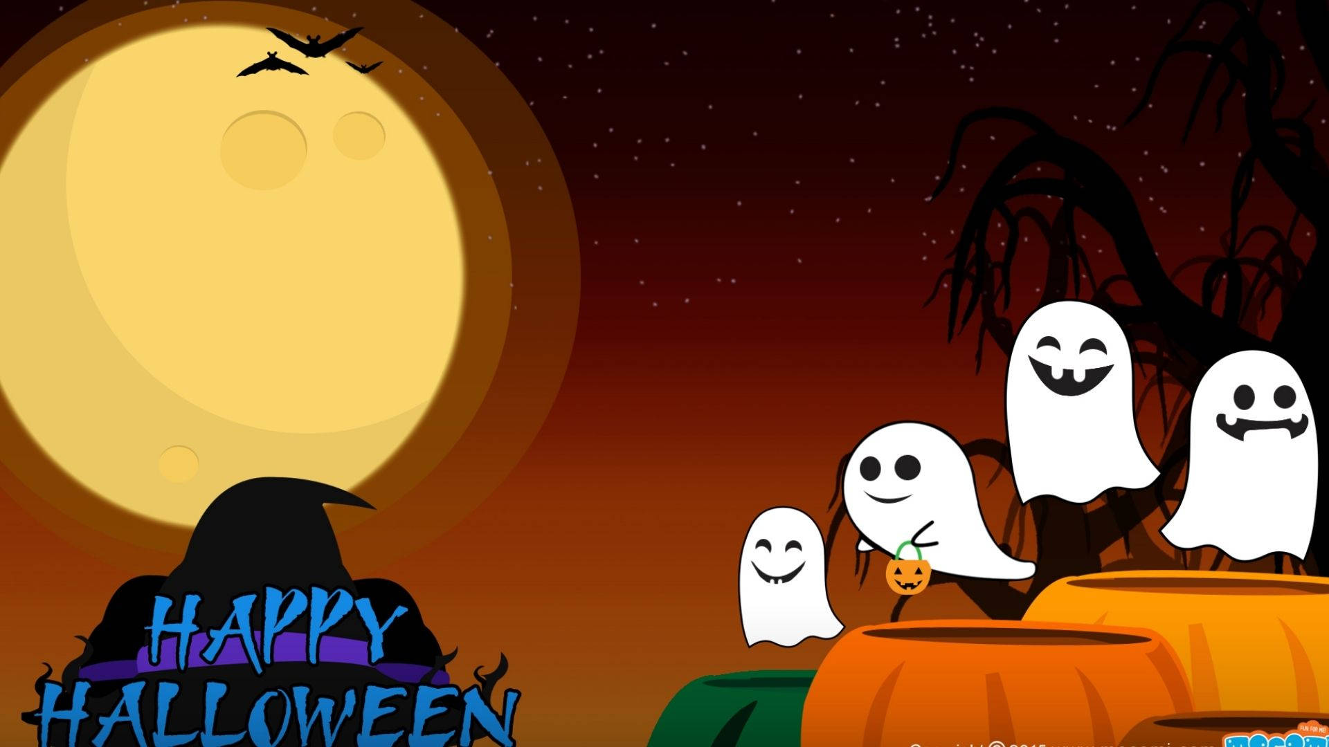 Hauskat Halloween-hahmot iloisia kummituksia Taustakuvat