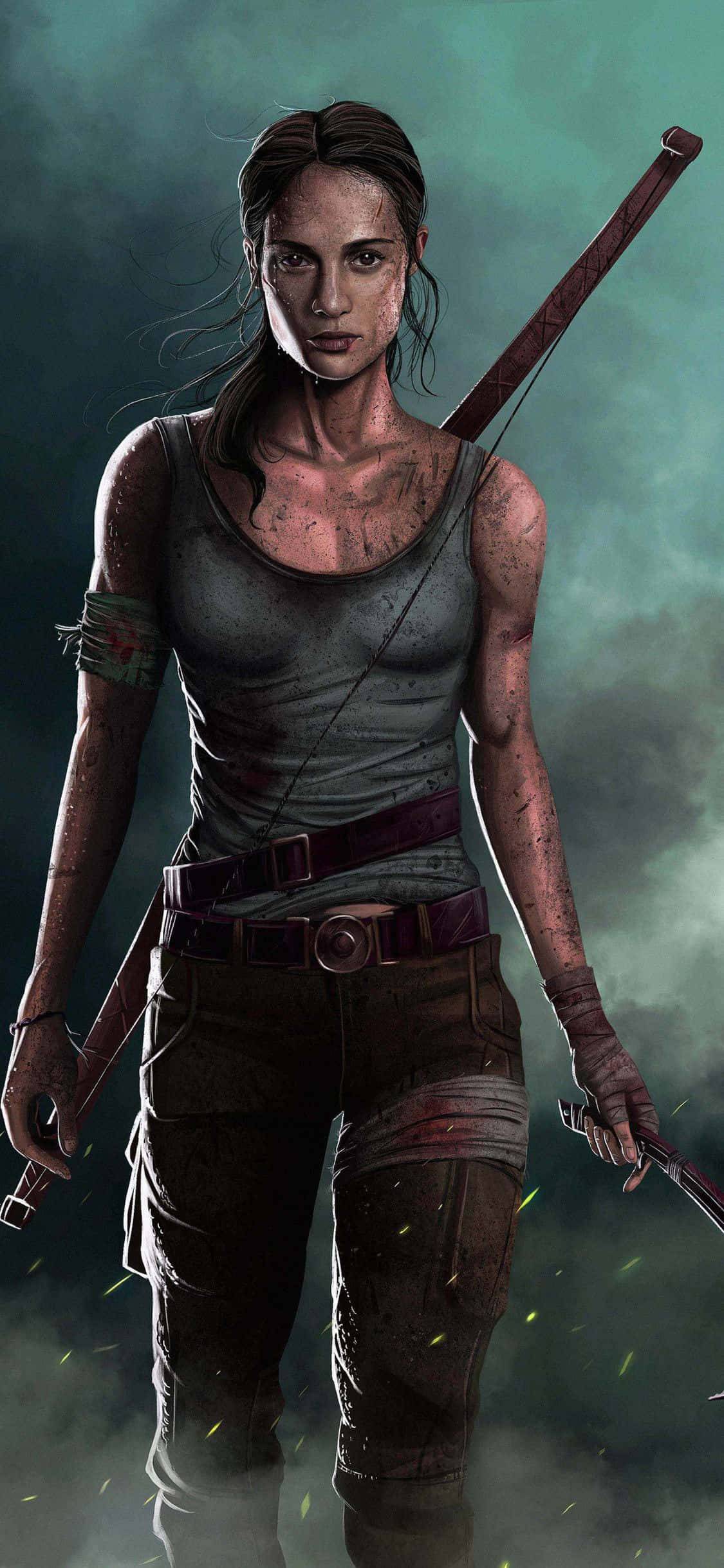 tomb raider seisoo kahden miekan kanssa Taustakuvat