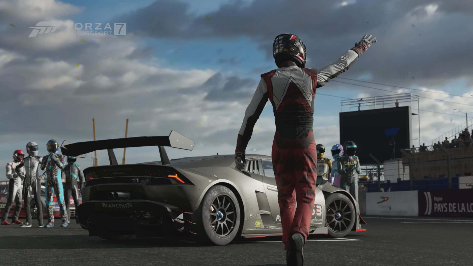 HD Forza Motorsport 7 -tausta ja viittoileva kilpailija Taustakuvat