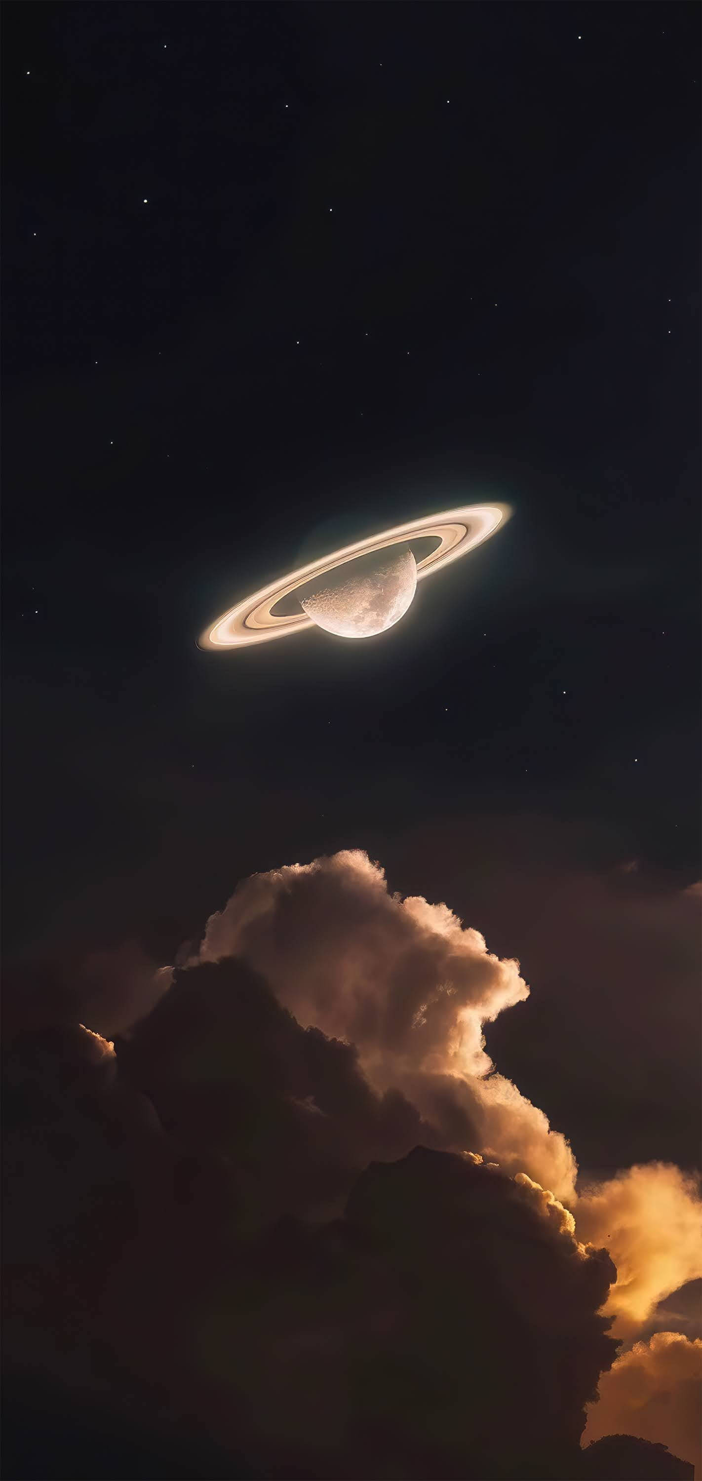 Hehkuva esteettinen Saturnus 4K Taustakuvat