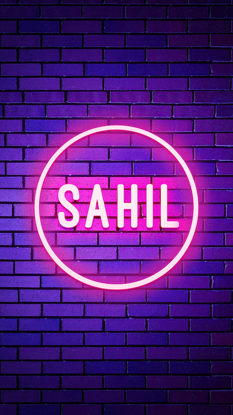 Hehkuva neonkeltainen Sahil-nimi Taustakuvat