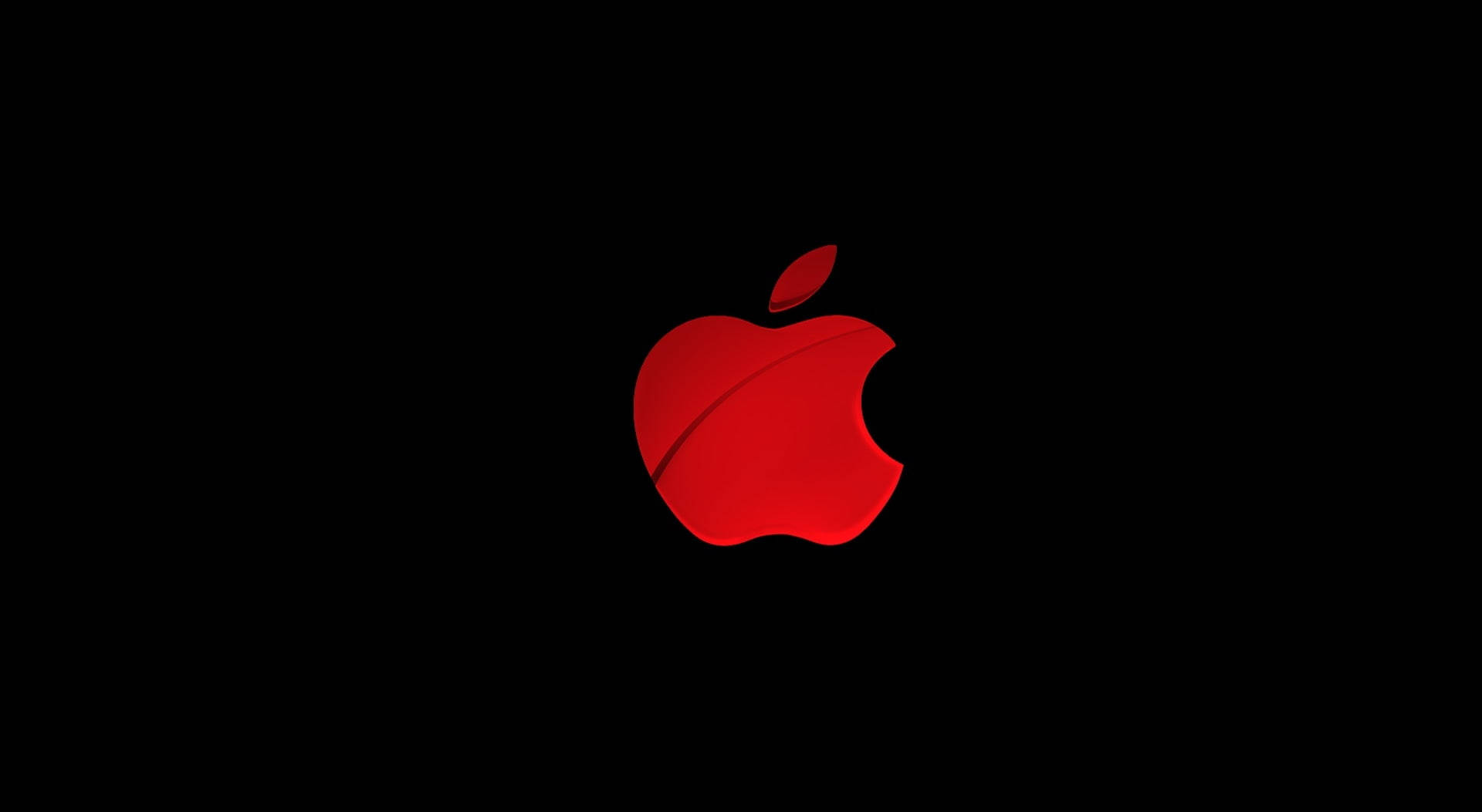 Hehkuva punainen Apple-logo tyylikkäällä mustalla taustalla Taustakuvat