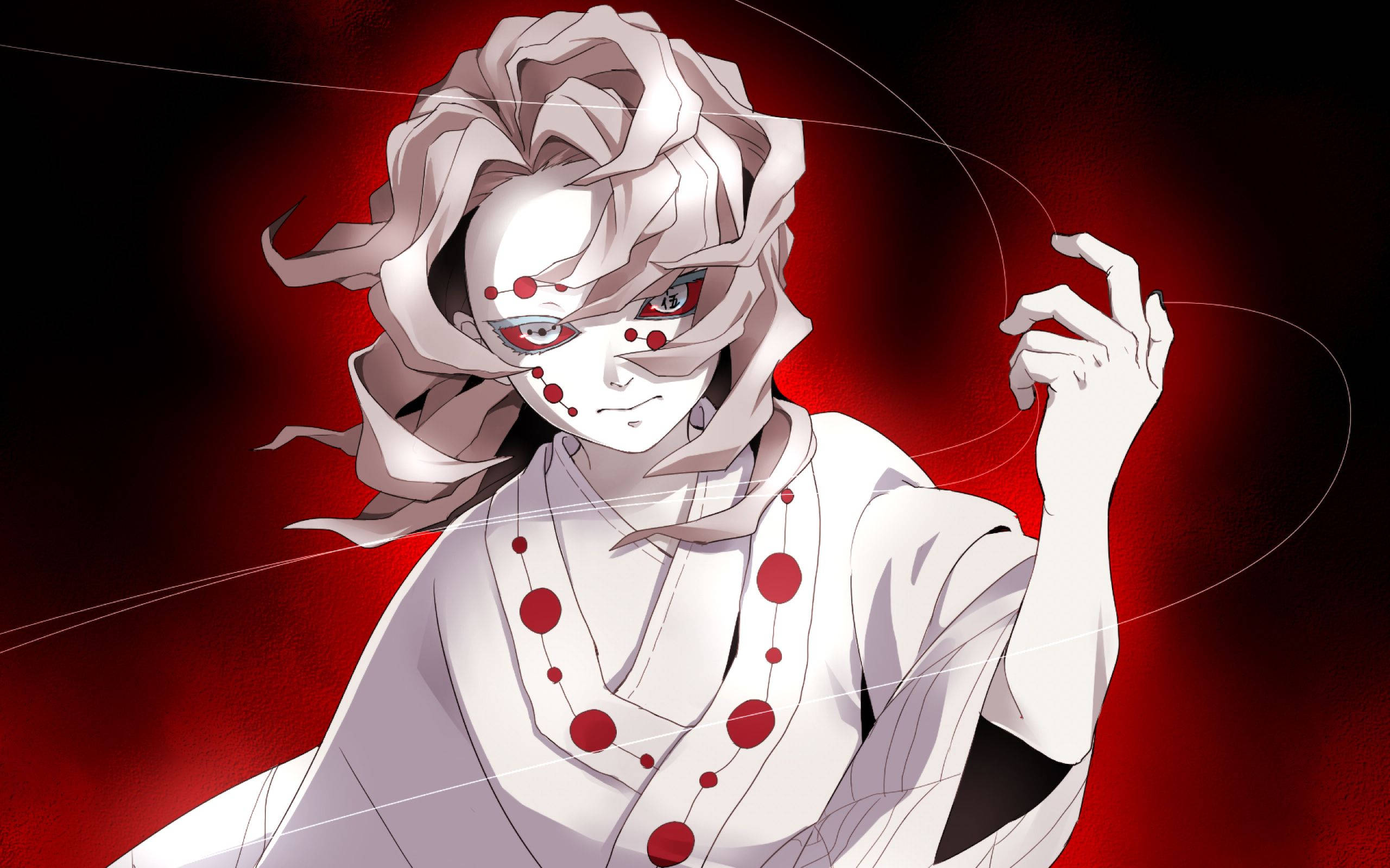 Hehkuvan punainen Rui Demon Slayer Taustakuvat