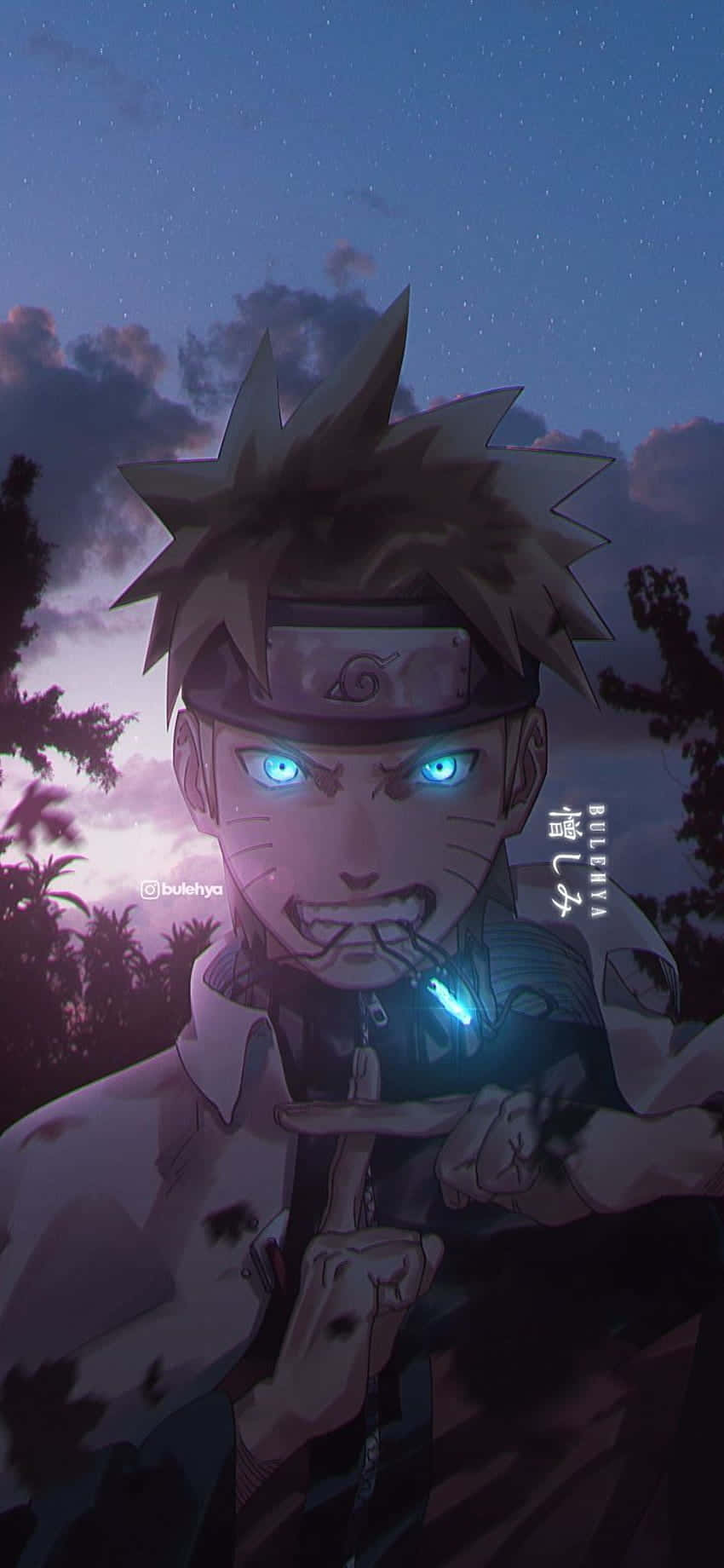 Hehkuvat silmät Naruto-estetiikkapuhelin Taustakuvat