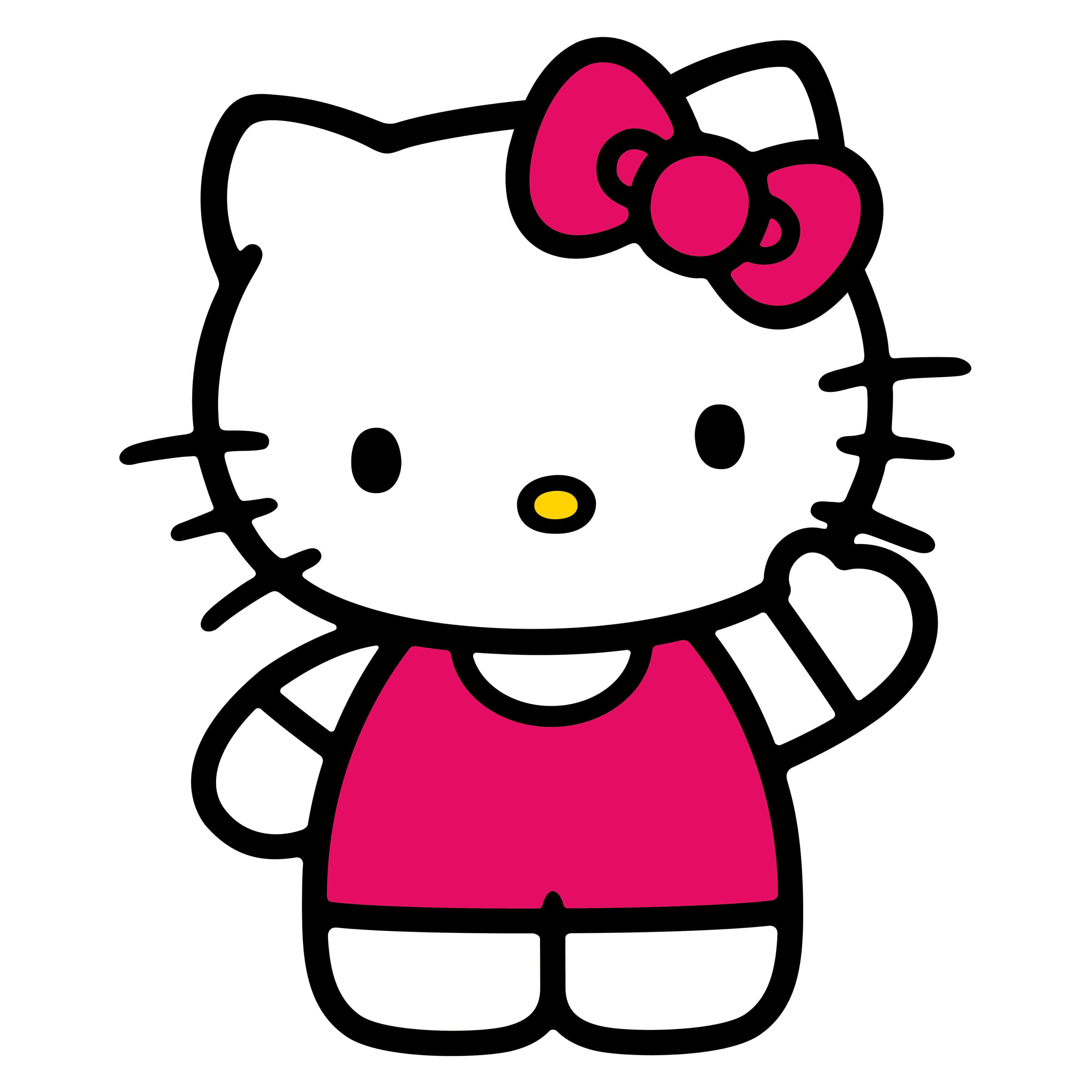 Heiluttava Hello Kitty vaaleanpunaisella taustalla Taustakuvat