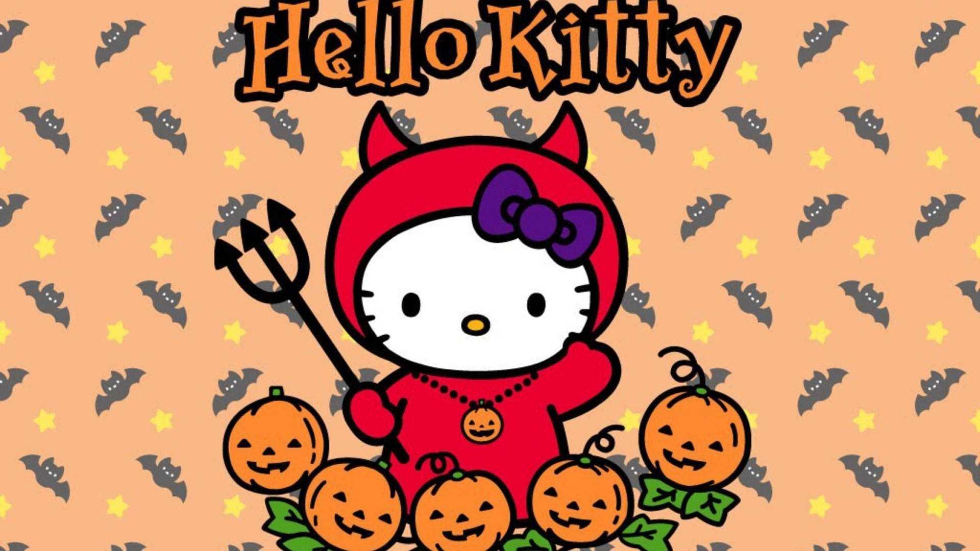 Hello Kitty Halloween Puna Paholainen Taustakuvat