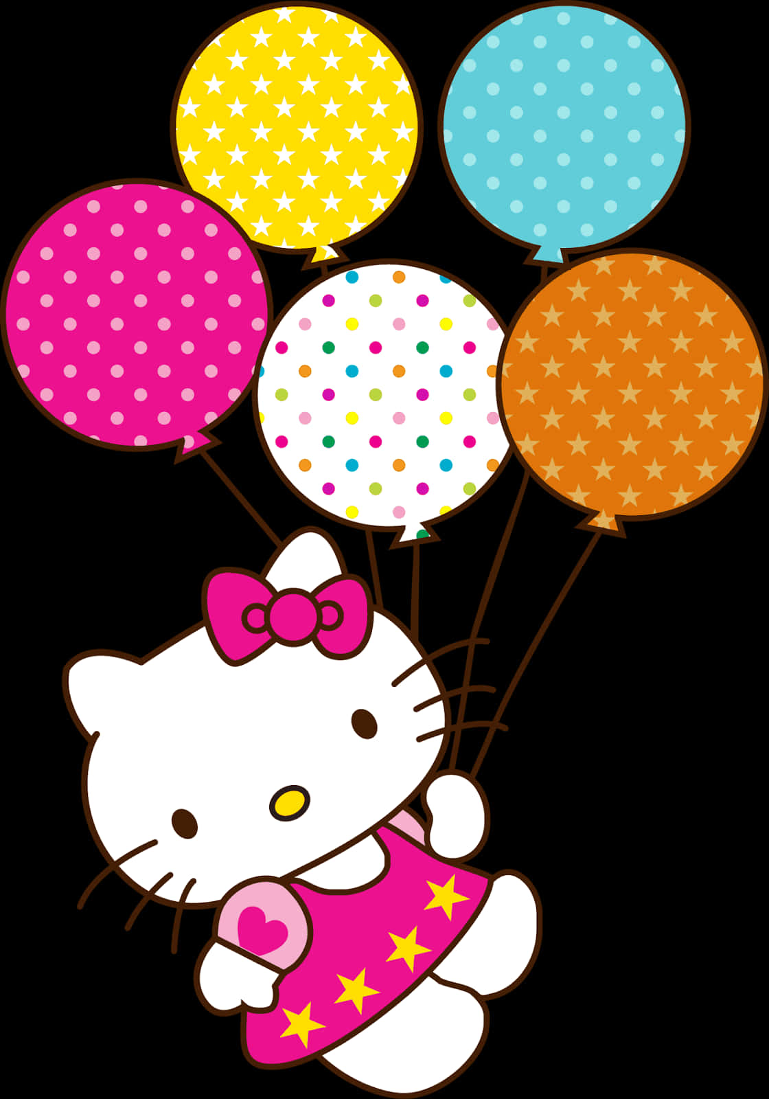 Hello Kitty Ilmapallojen Kanssa Taustakuvat